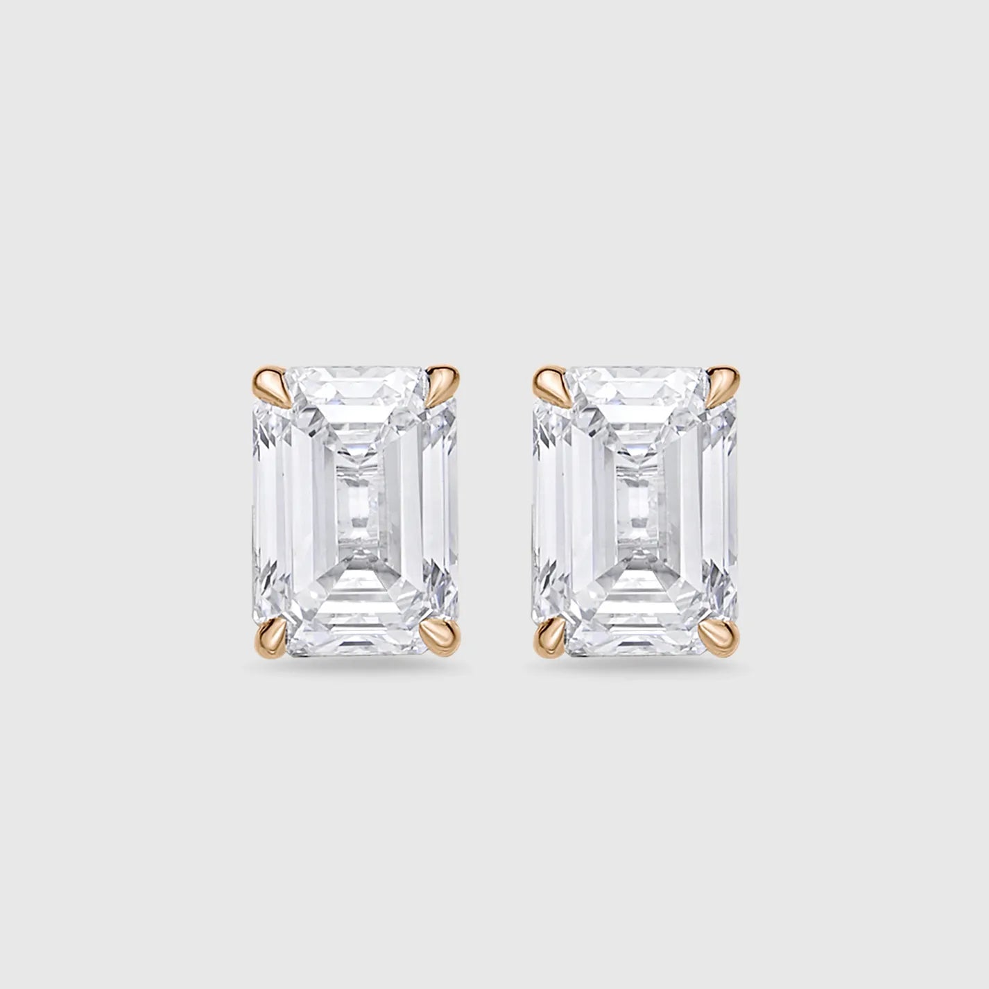 Endless Elegance Emerald Cut Diamond Stud Earrings