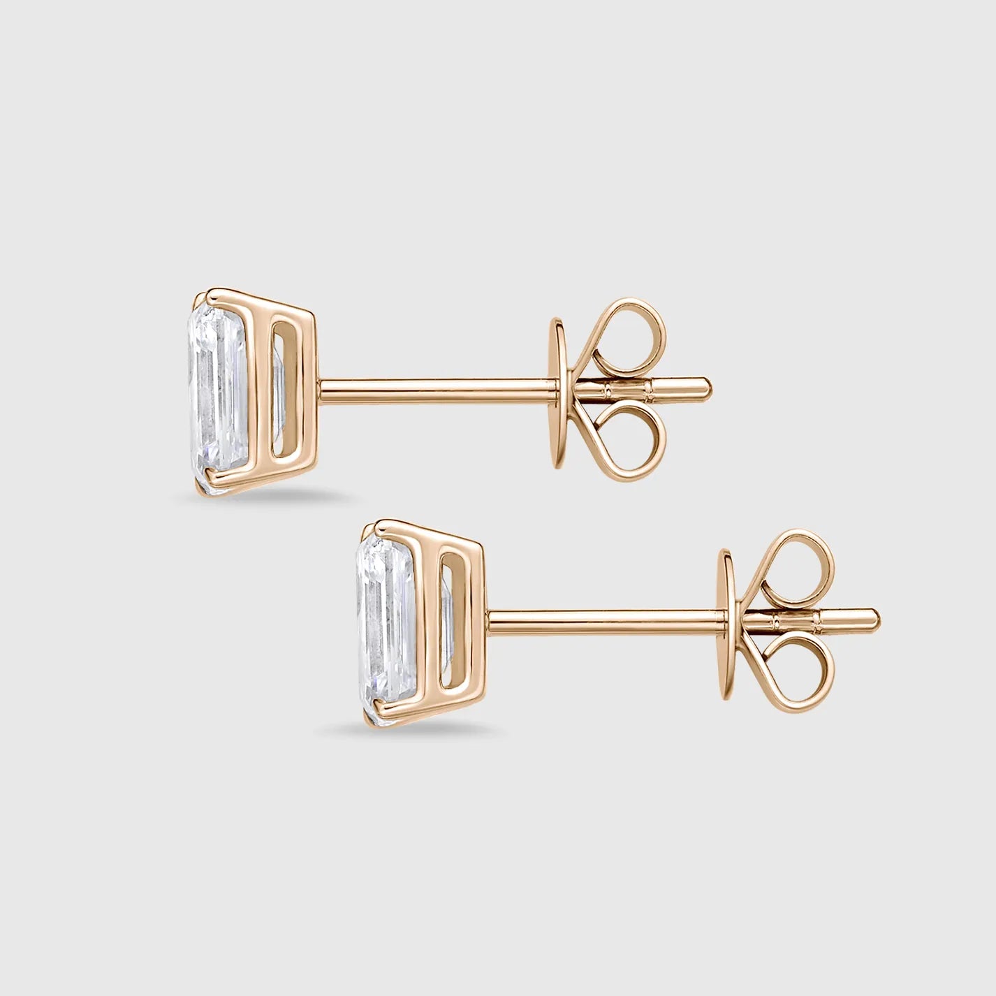 Endless Elegance Emerald Cut Diamond Stud Earrings