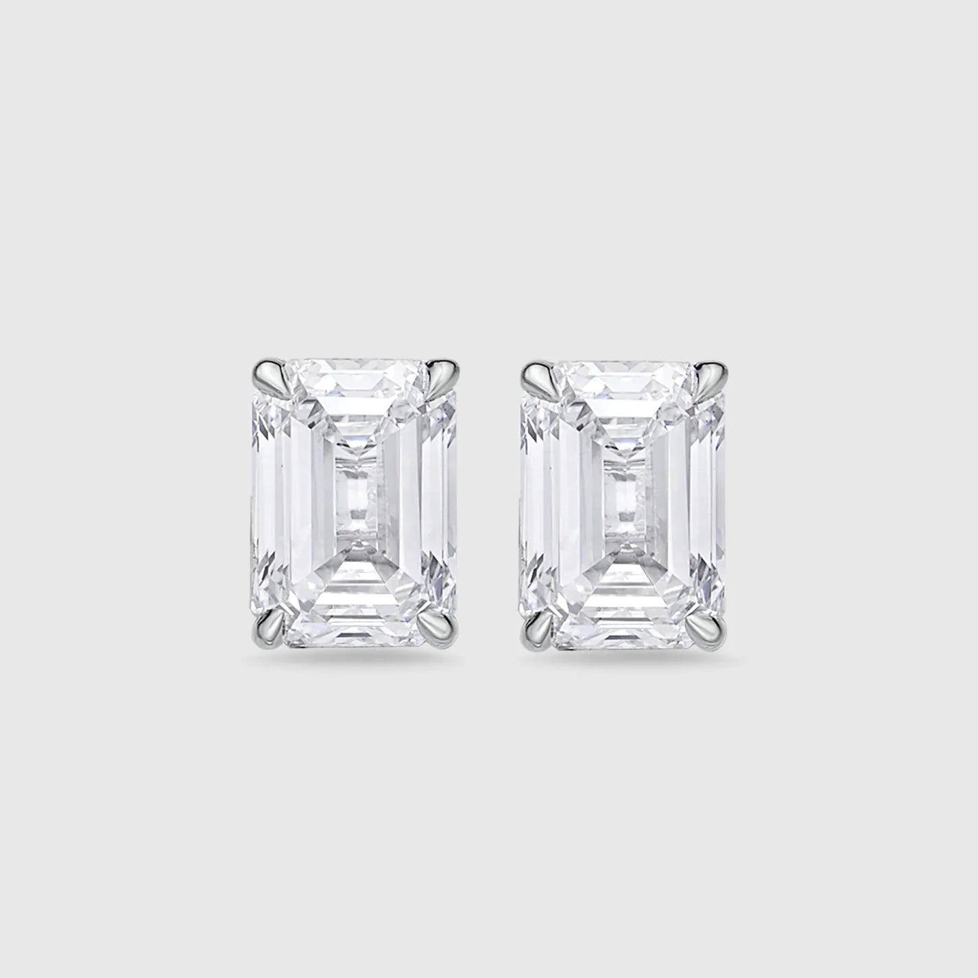 Endless Elegance Emerald Cut Diamond Stud Earrings