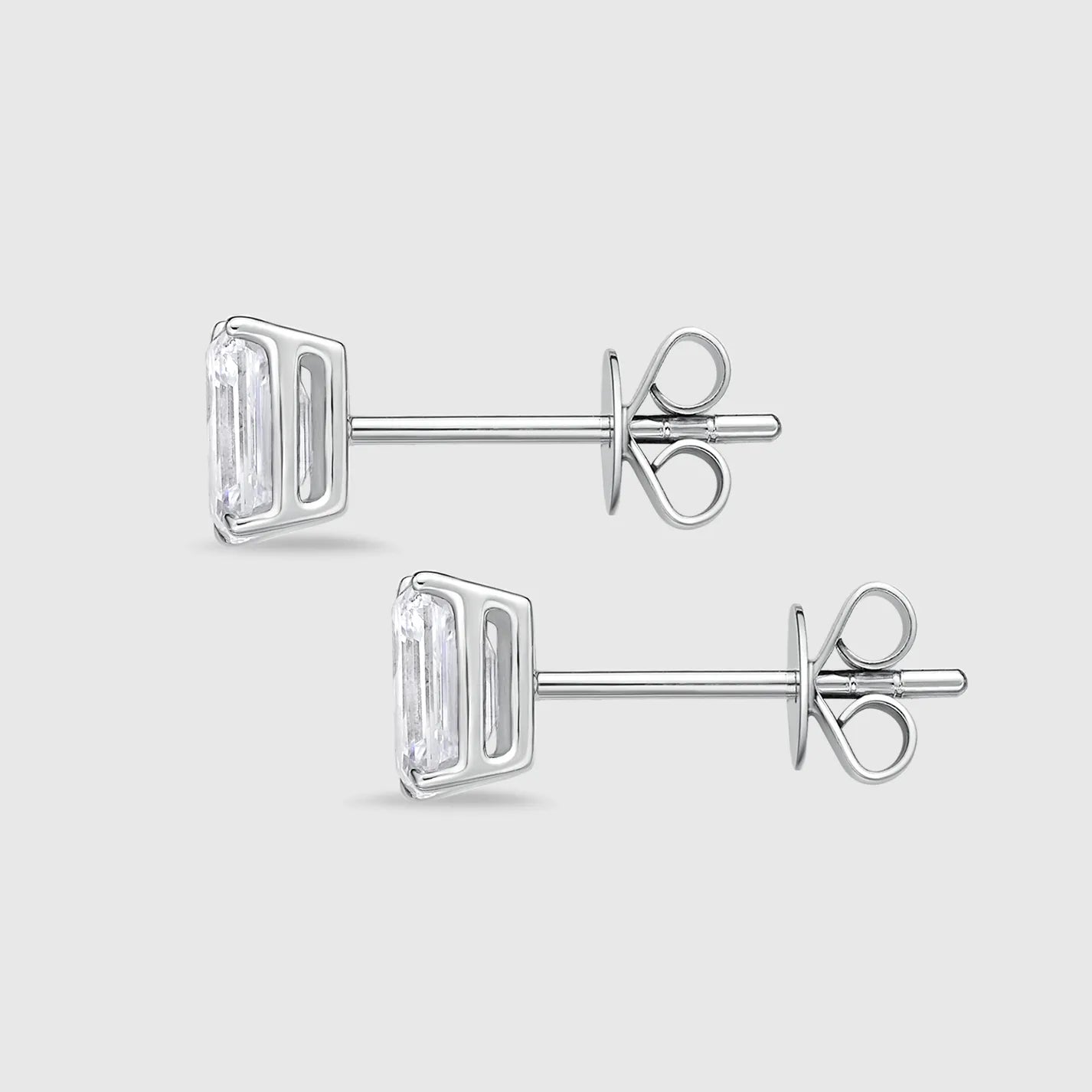 Endless Elegance Emerald Cut Diamond Stud Earrings