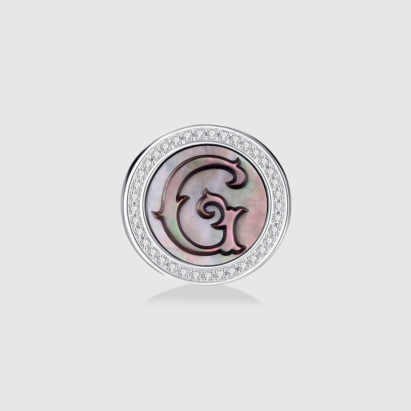 Initial G Stud Earring – Silver & Mother of Pearl