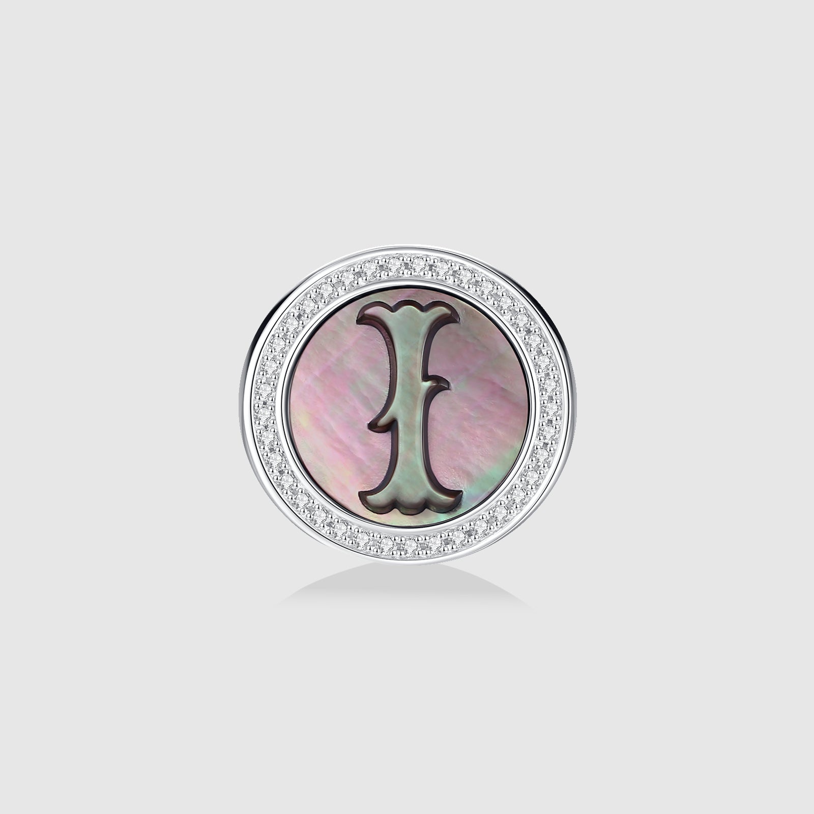 Initial I Stud Earring – Silver & Mother of Pearl
