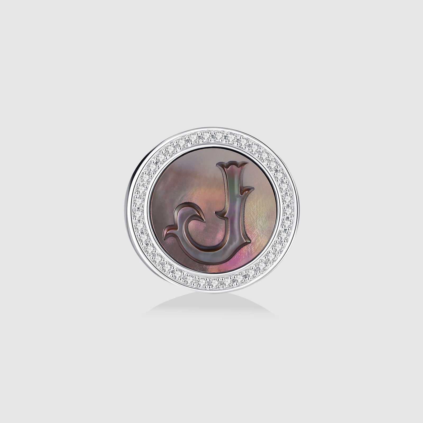 Initial J Stud Earring – Silver & Mother of Pearl