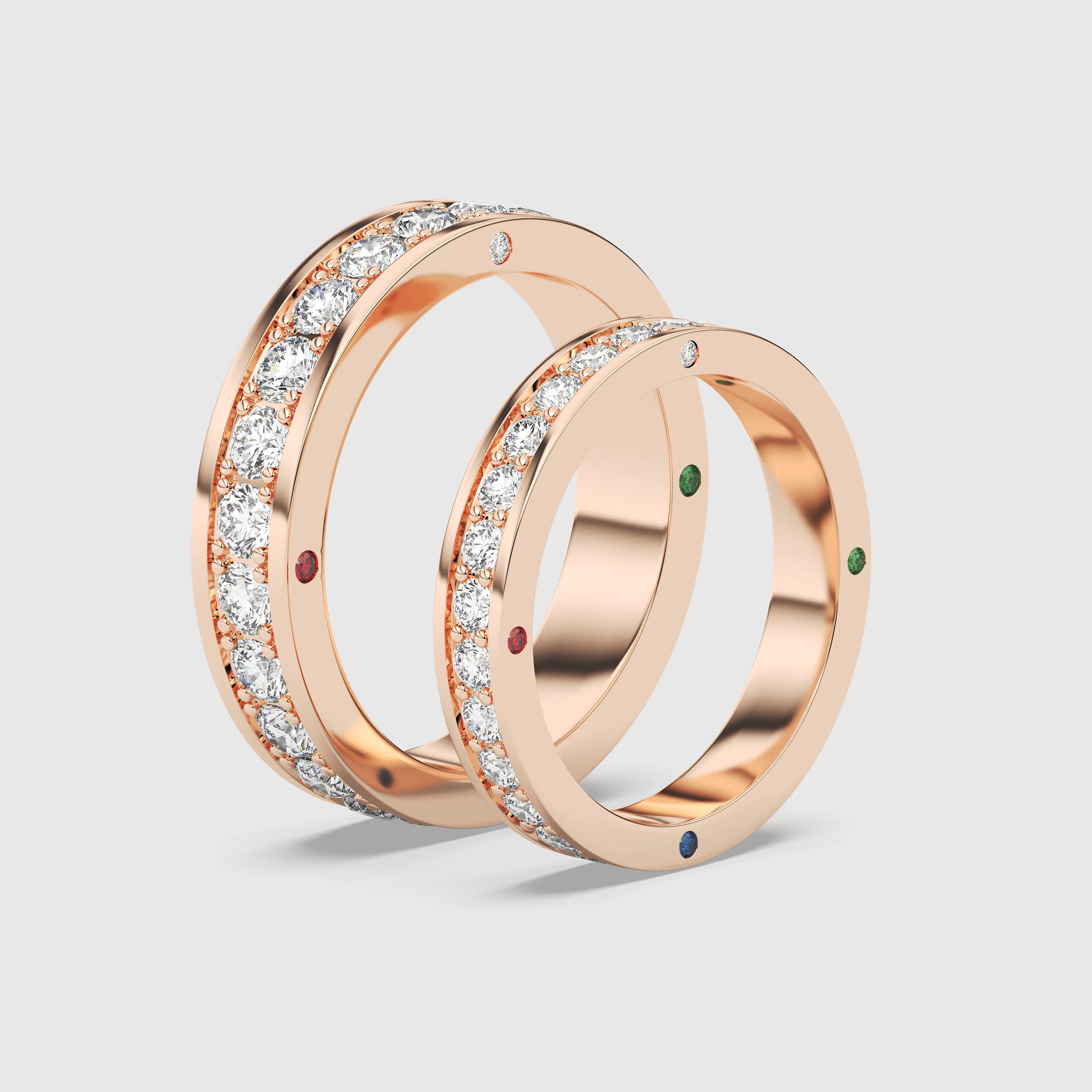 Lab Diamond Eternity Couple Ring 2PCs