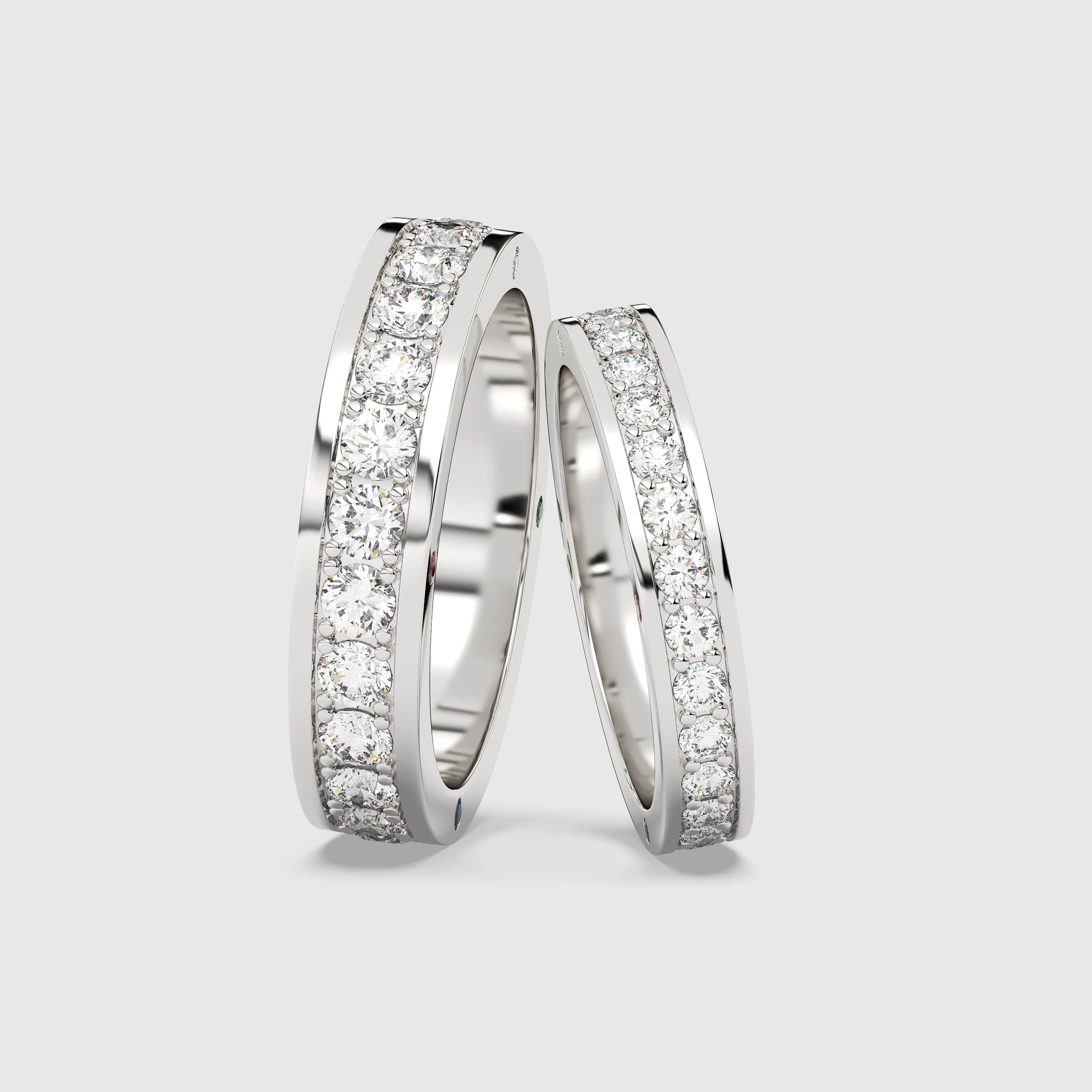 Lab Diamond Eternity Couple Ring 2PCs