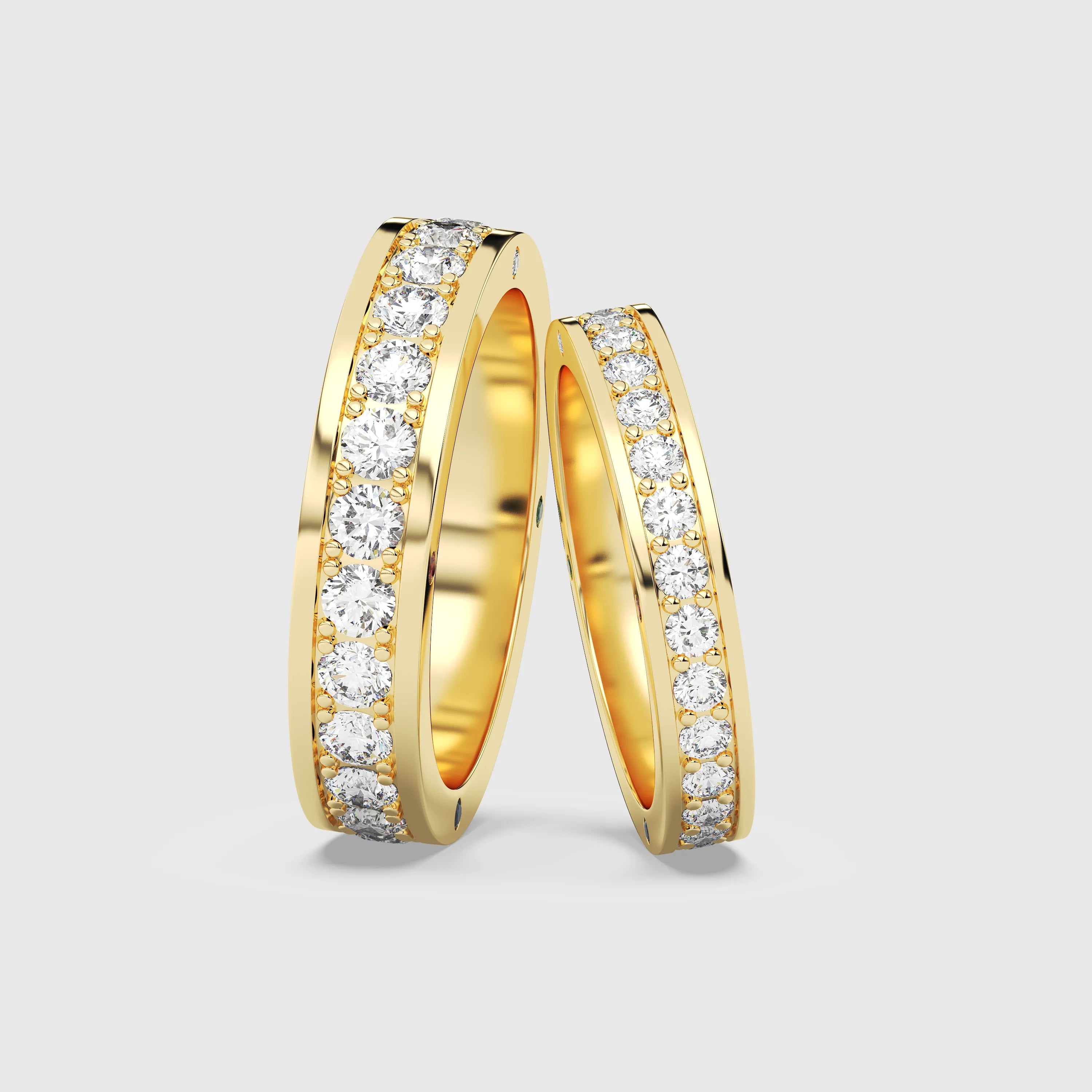 Lab Diamond Eternity Couple Ring 2PCs