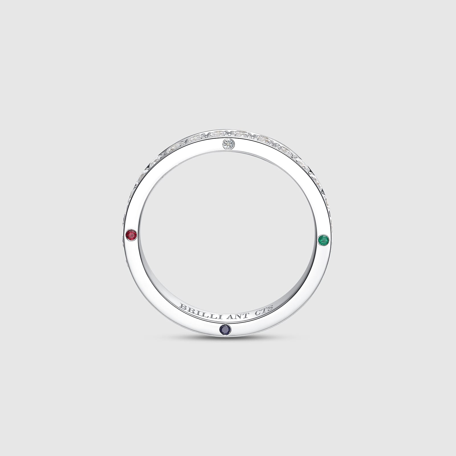 BRILLIANT CARATS Multi-gemstone eternity ring, white gold with diamonds and gems