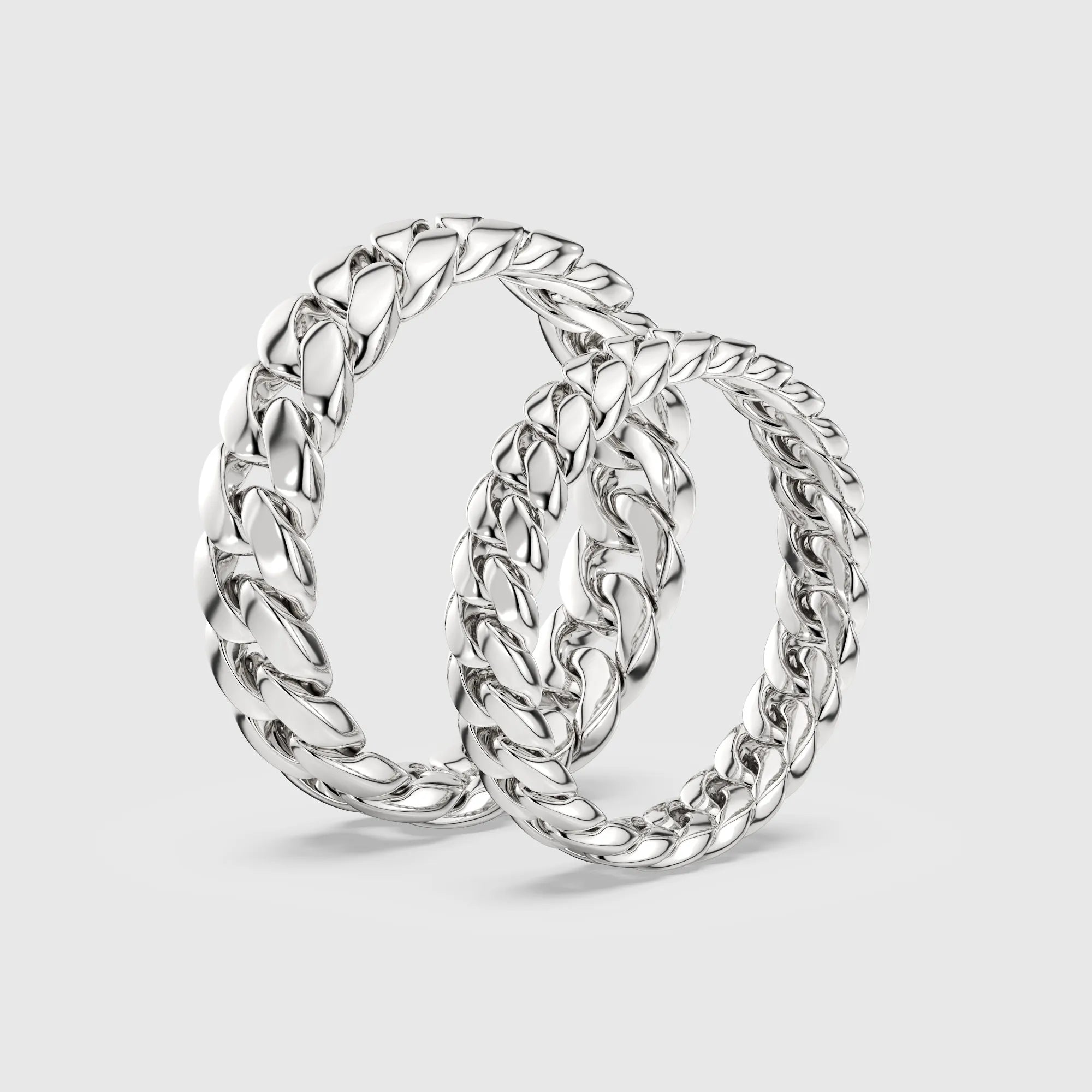 Cuban Eternity Couple Ring 2PCs