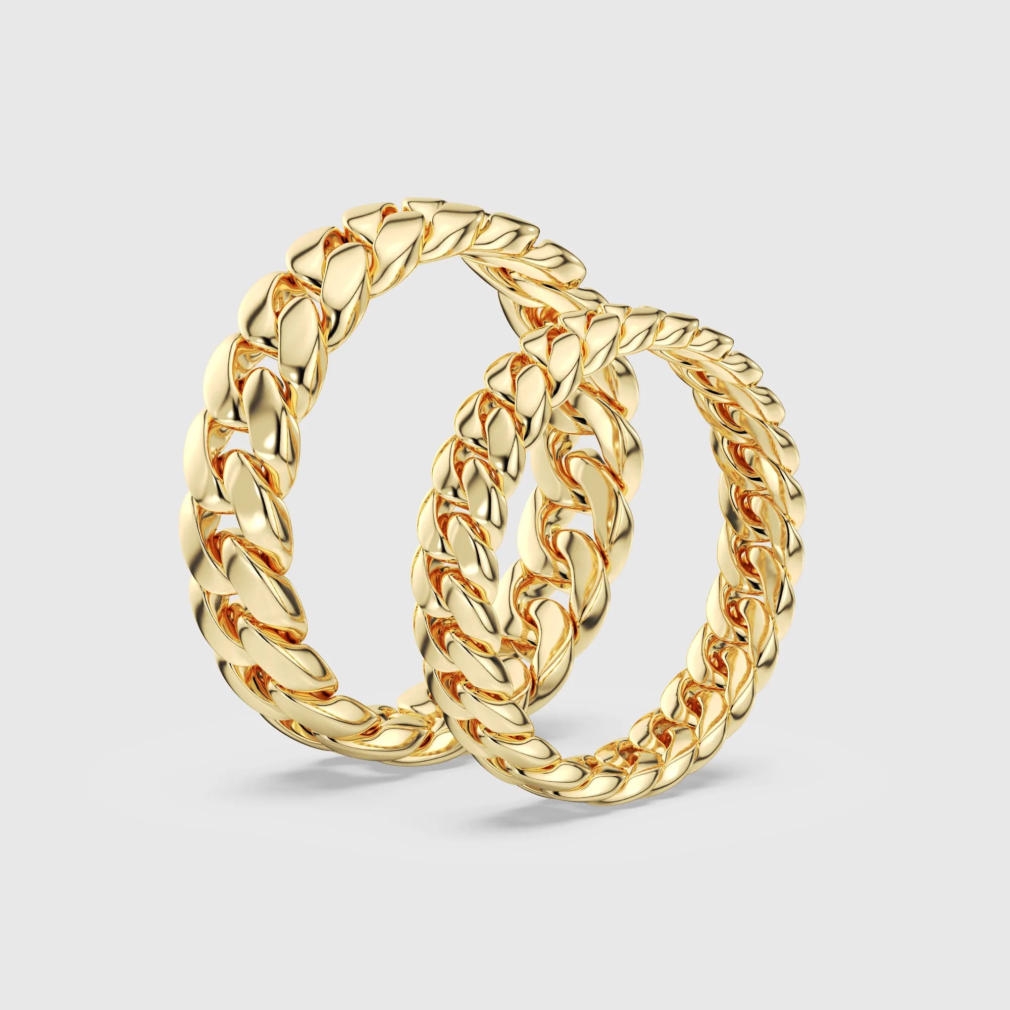 Cuban Eternity Couple Ring 2PCs