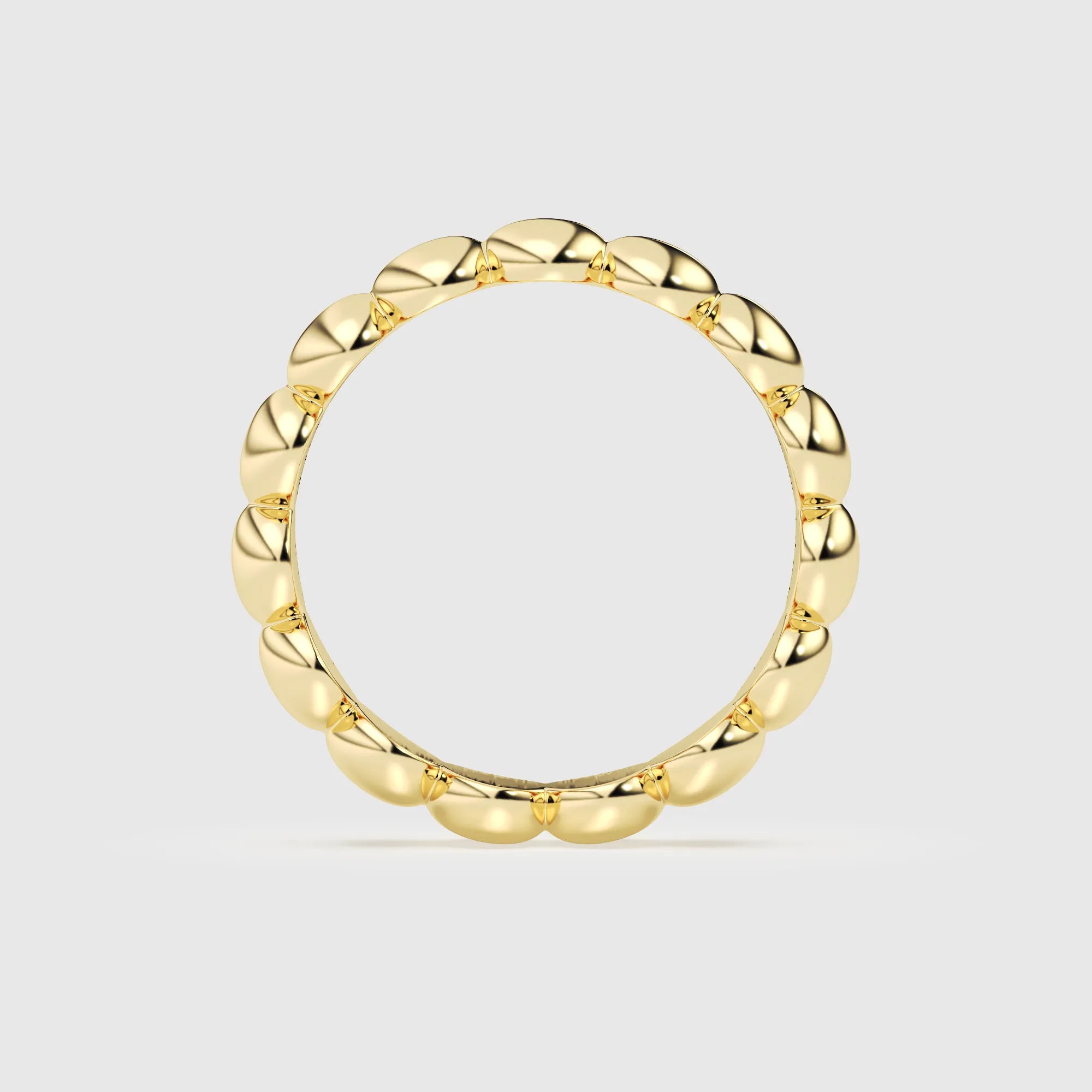 Classic Beaded Golden Ring For Him
