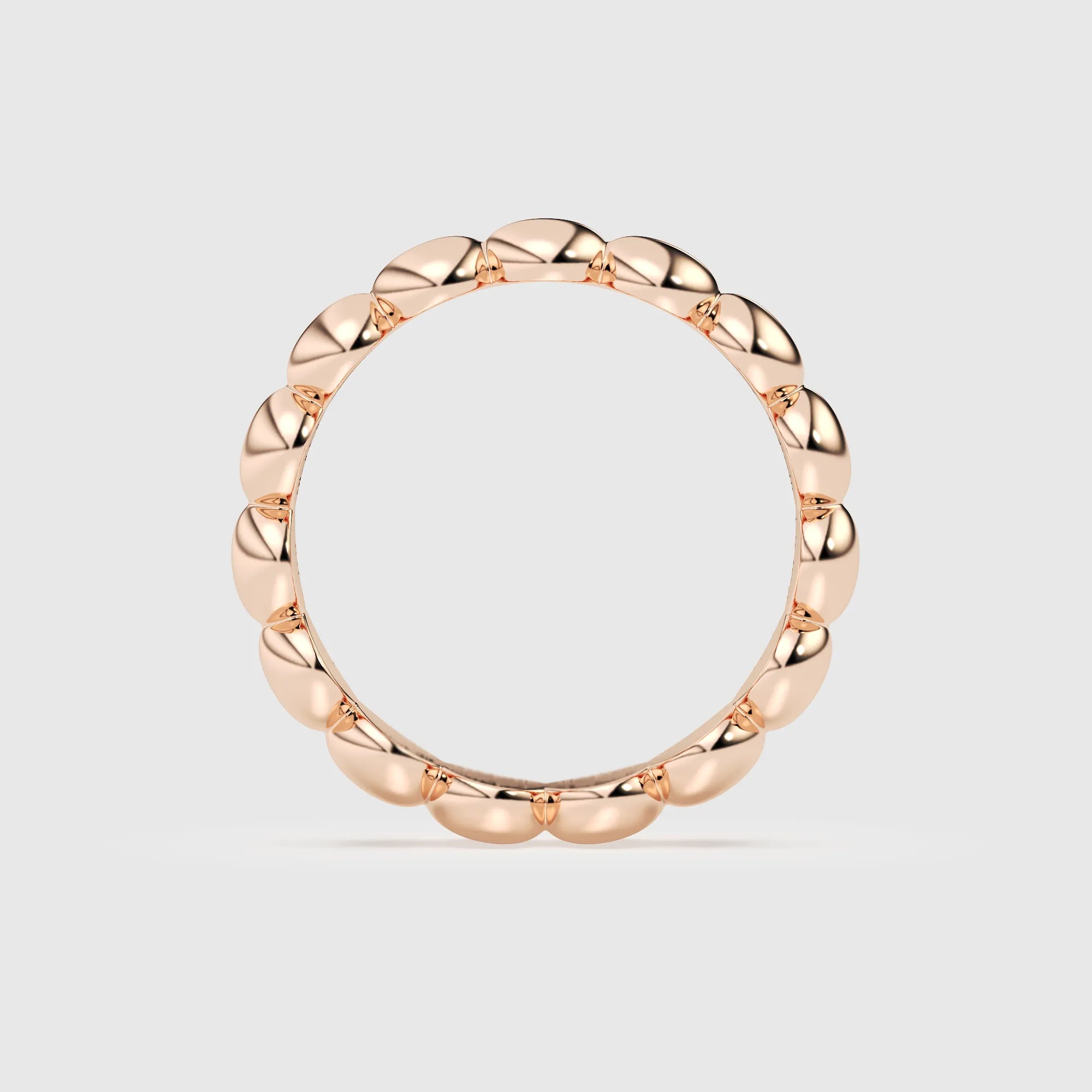 Classic Beaded Golden Ring For Him