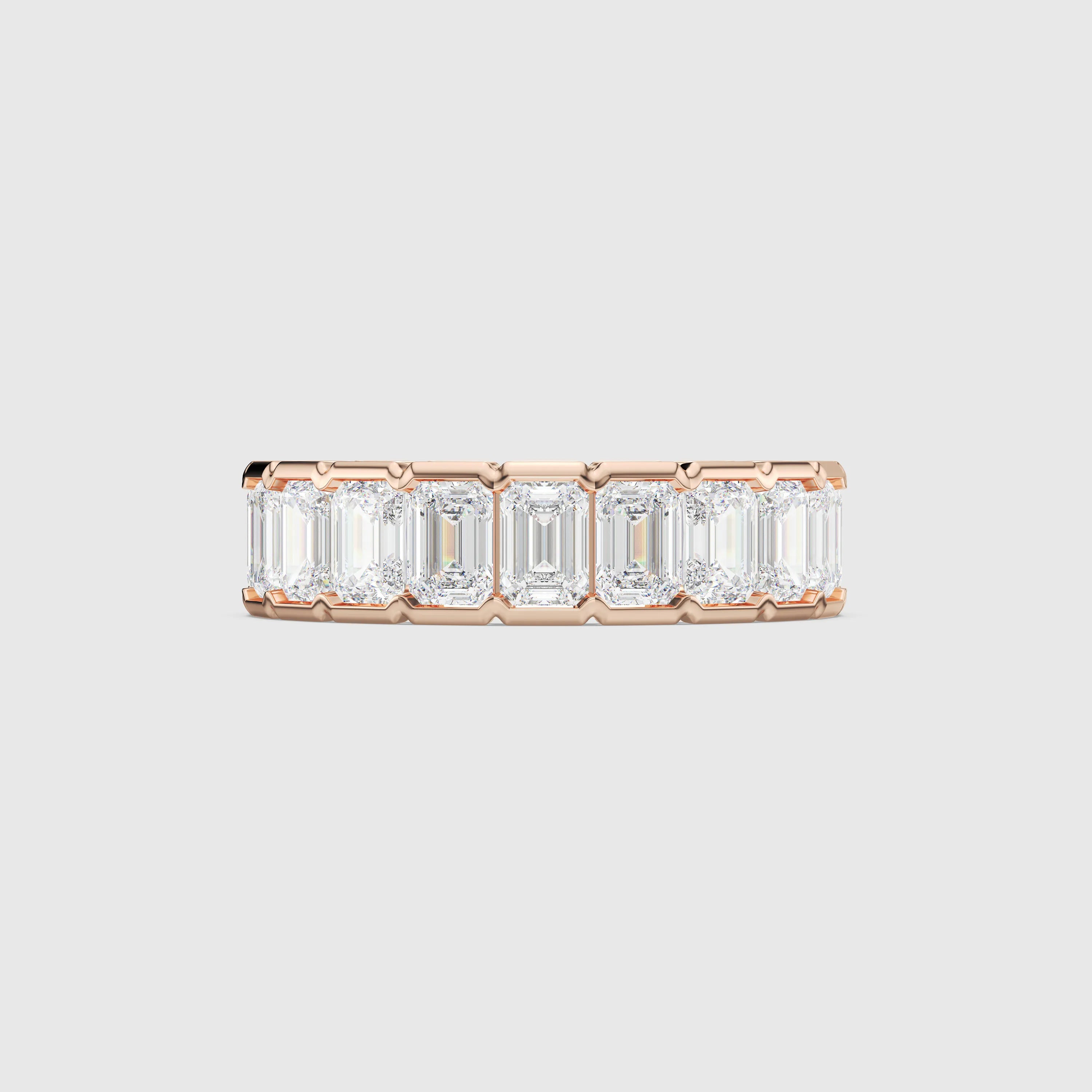 Modern Romance – Snag-Free Sparkle Emerald-Cut Lab Diamond Eternity Band