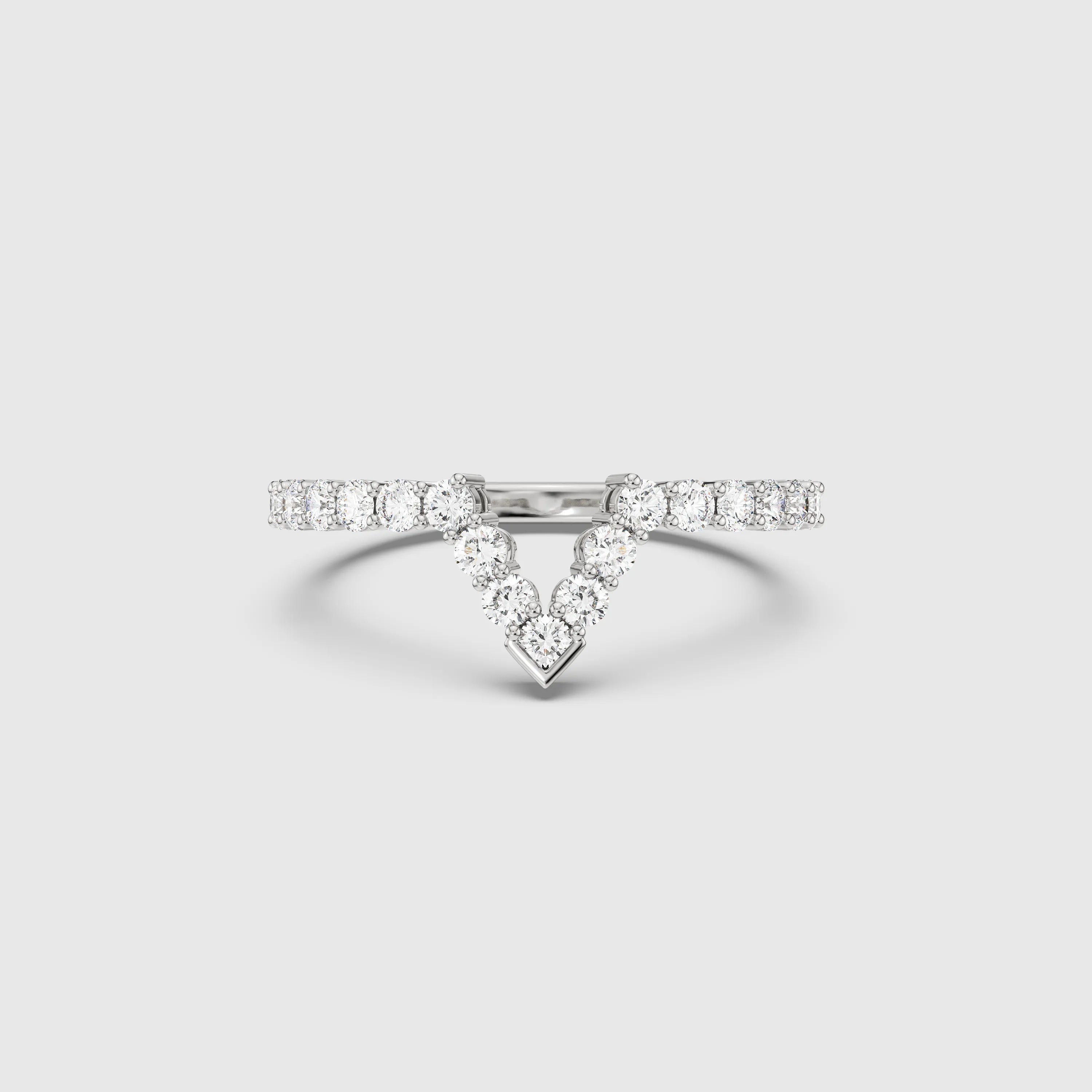 Luxury V-Shape Diamond Wedding Ring