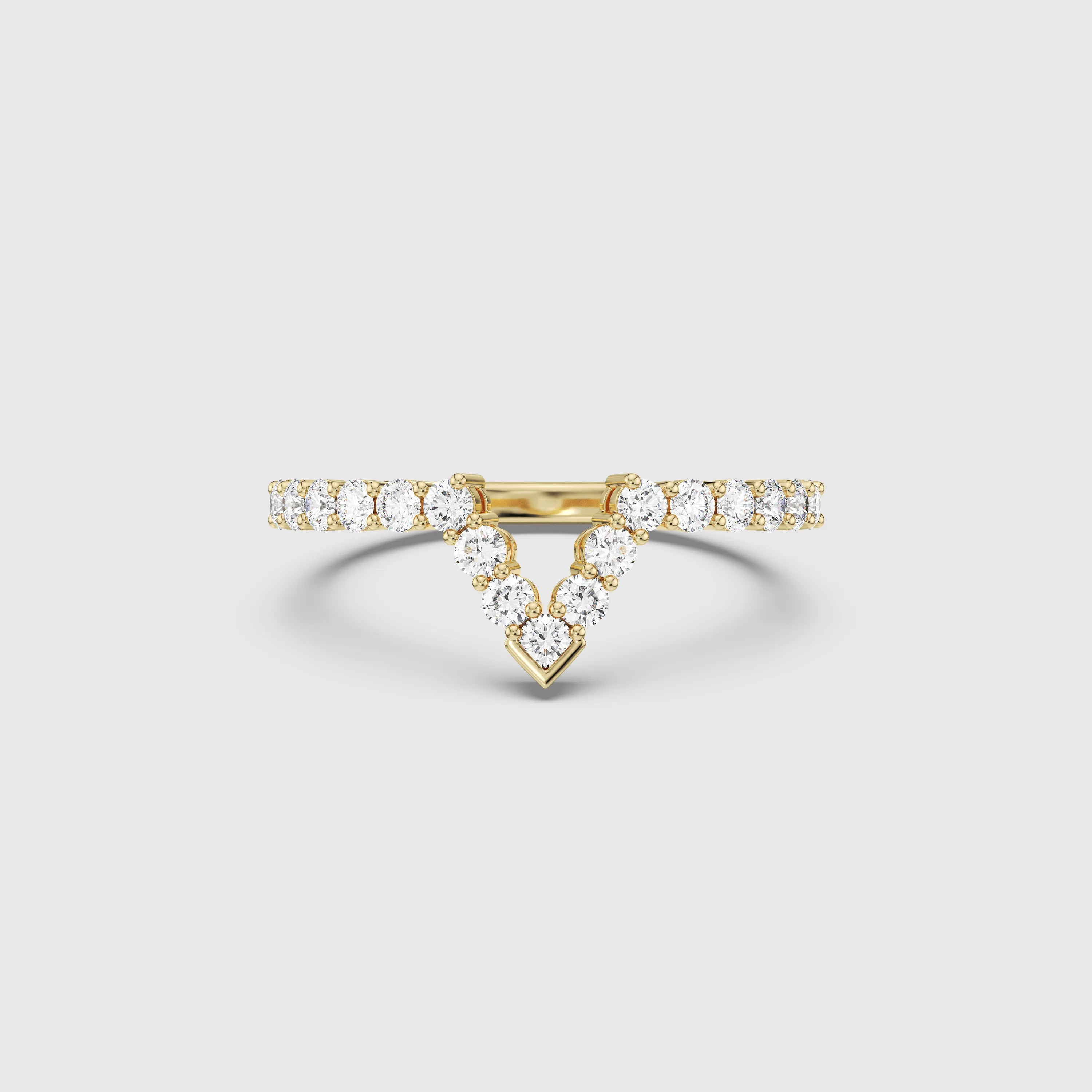 Luxury V-Shape Diamond Wedding Ring