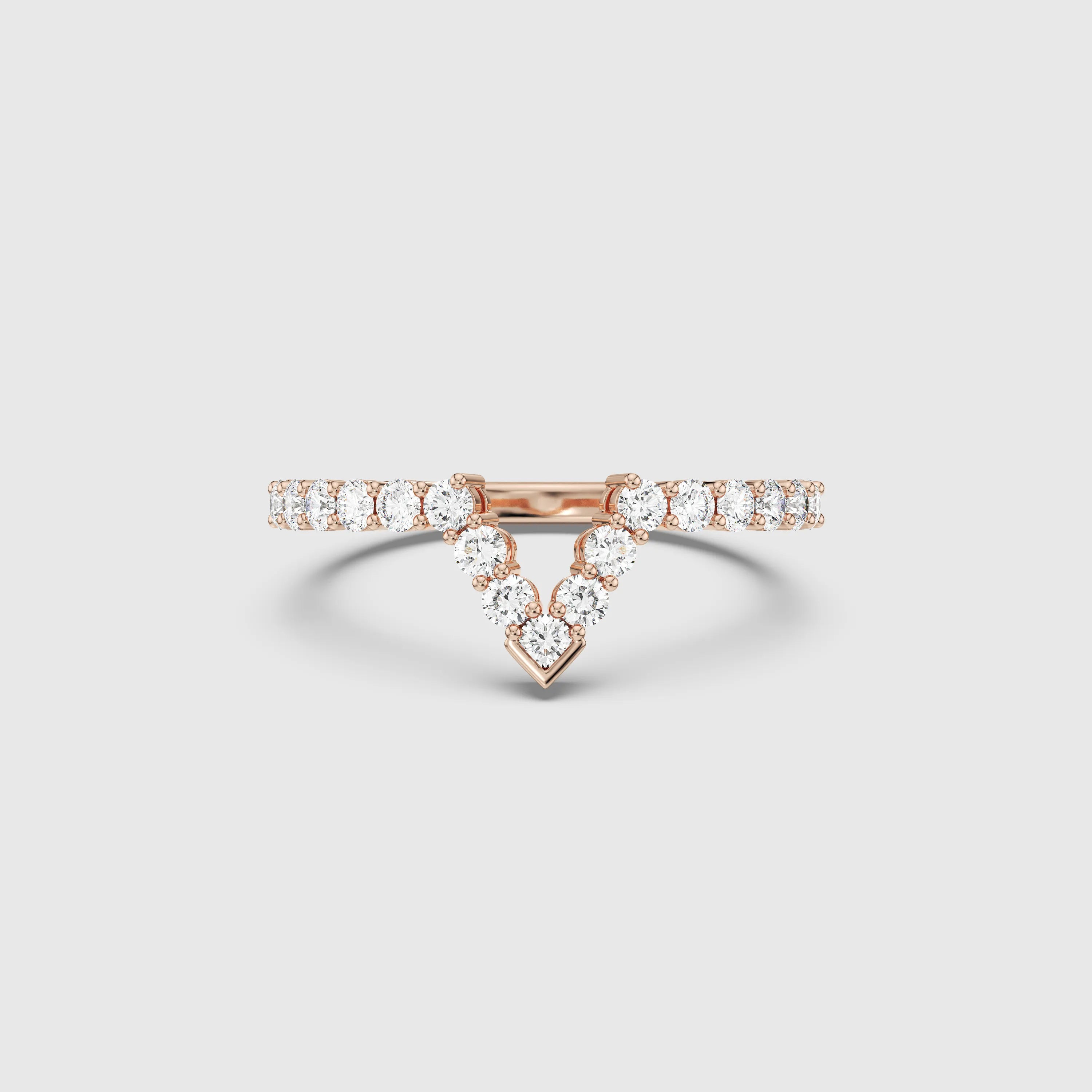 Luxury V-Shape Diamond Wedding Ring