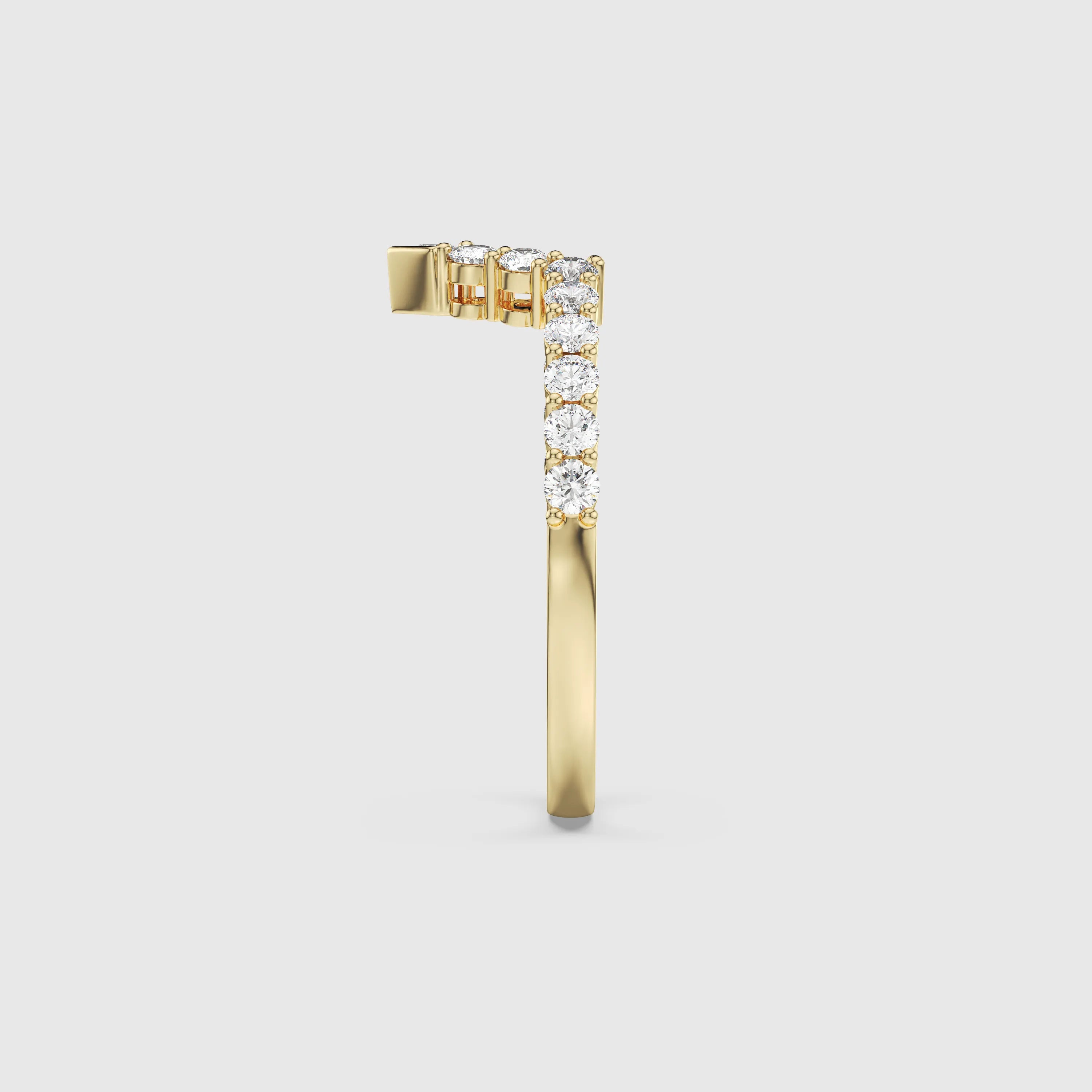 Luxury V-Shape Diamond Wedding Ring