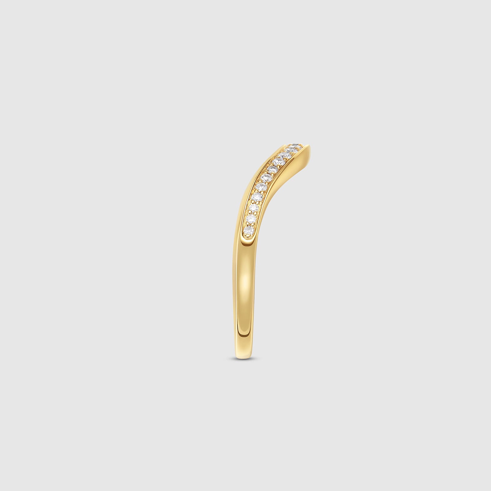 Brilliant Smile-V Diamond Pave Band ring