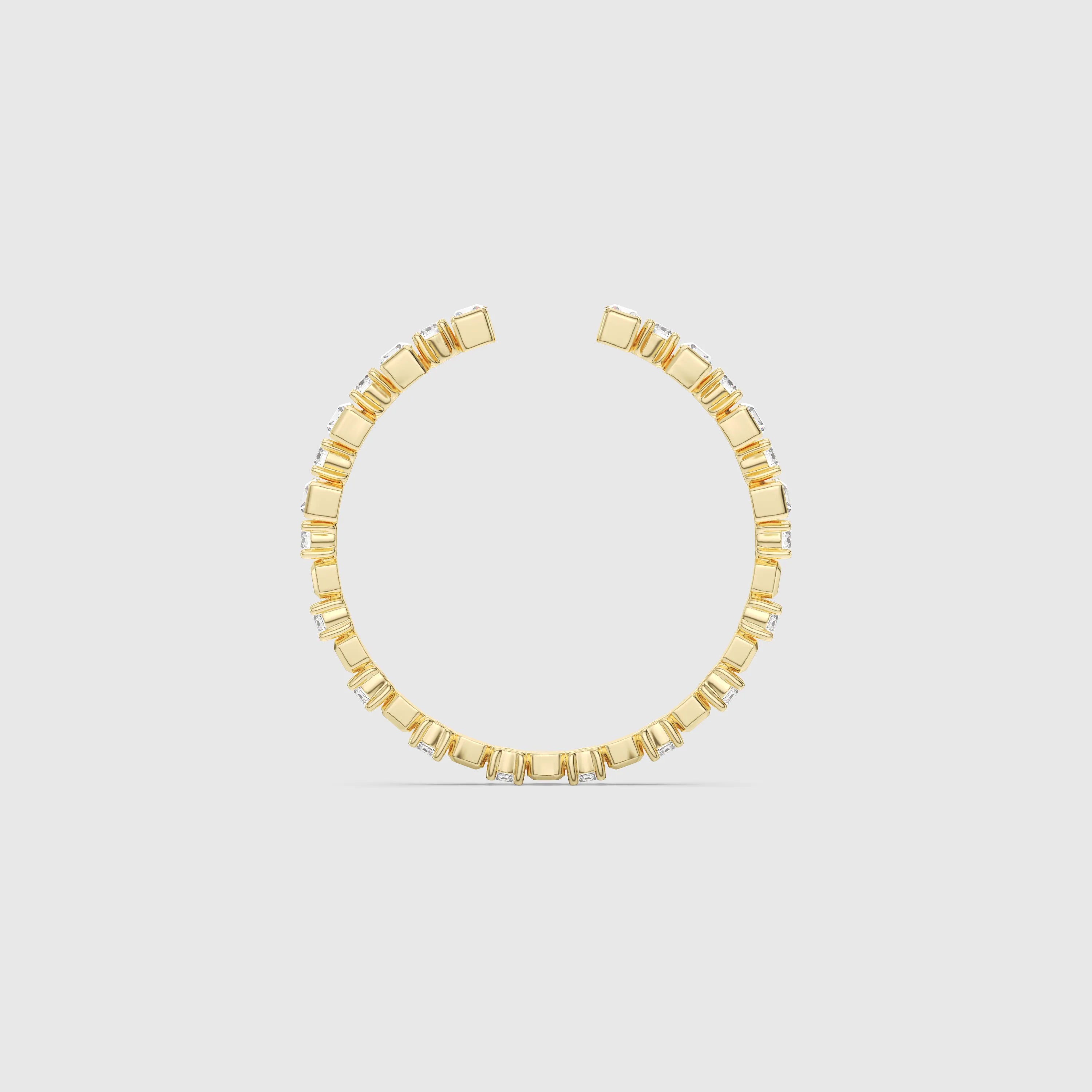 Bague minimaliste avec diamants en forme de poire et de rond