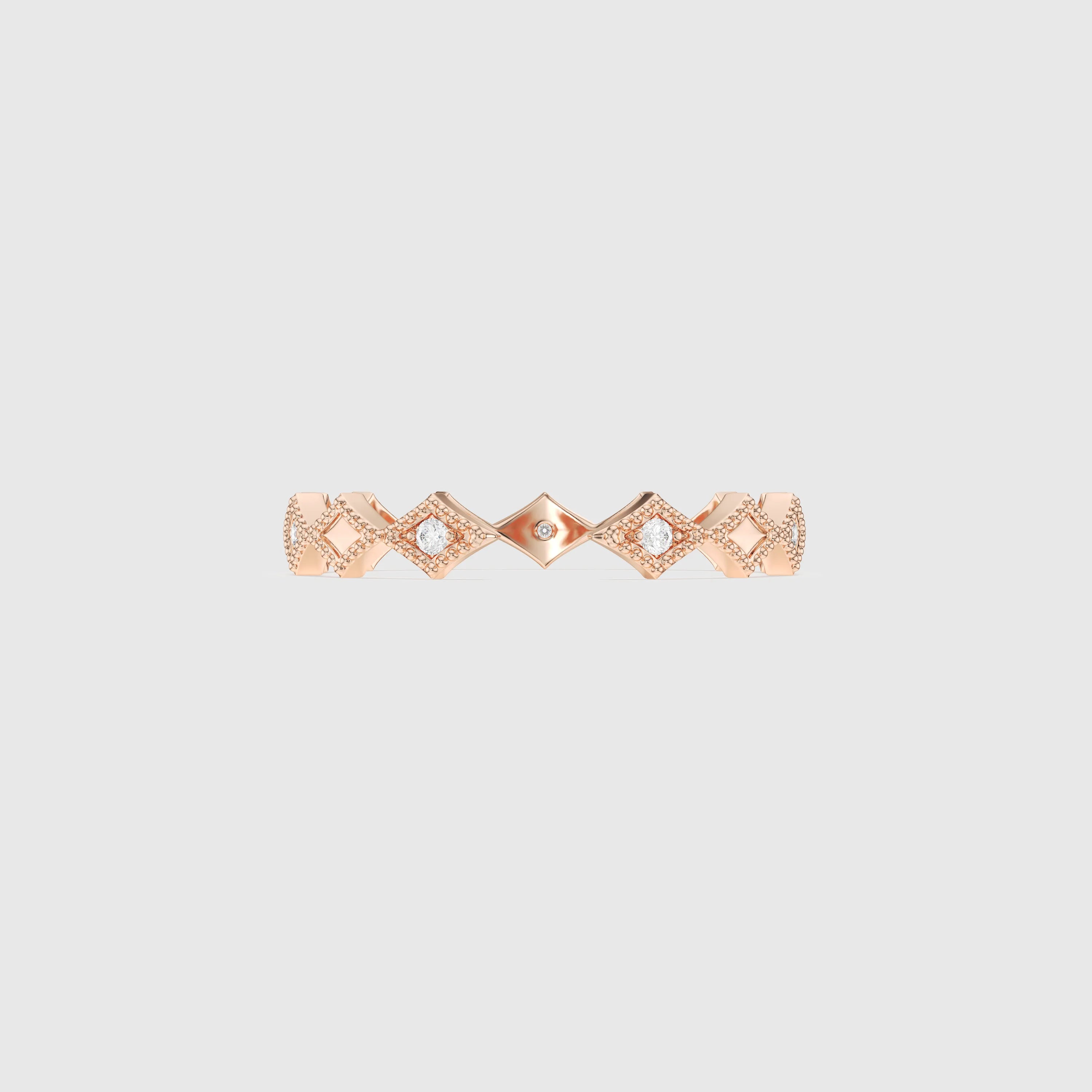 Bague minimaliste avec diamants en forme de poire et de rond
