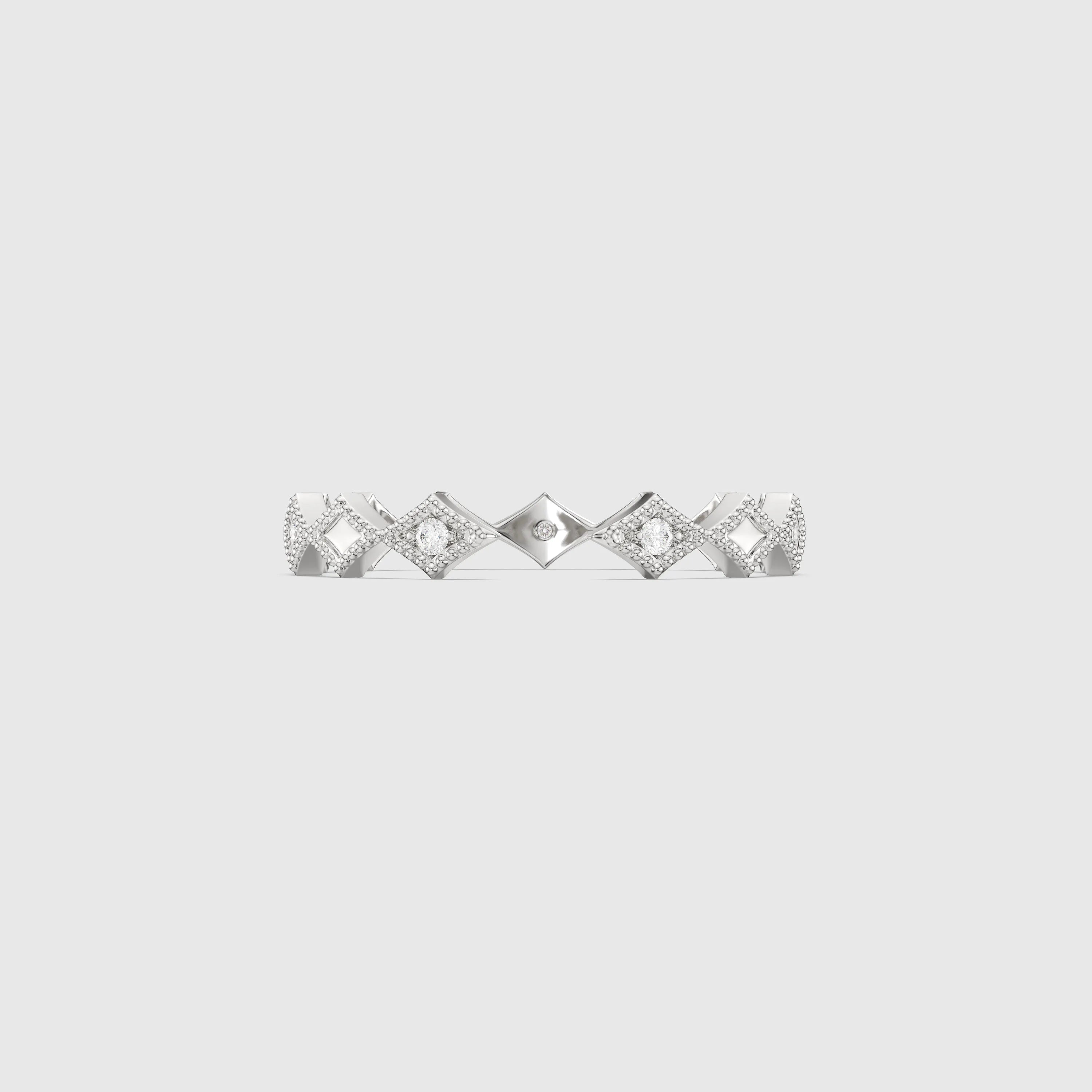 Bague minimaliste avec diamants en forme de poire et de rond