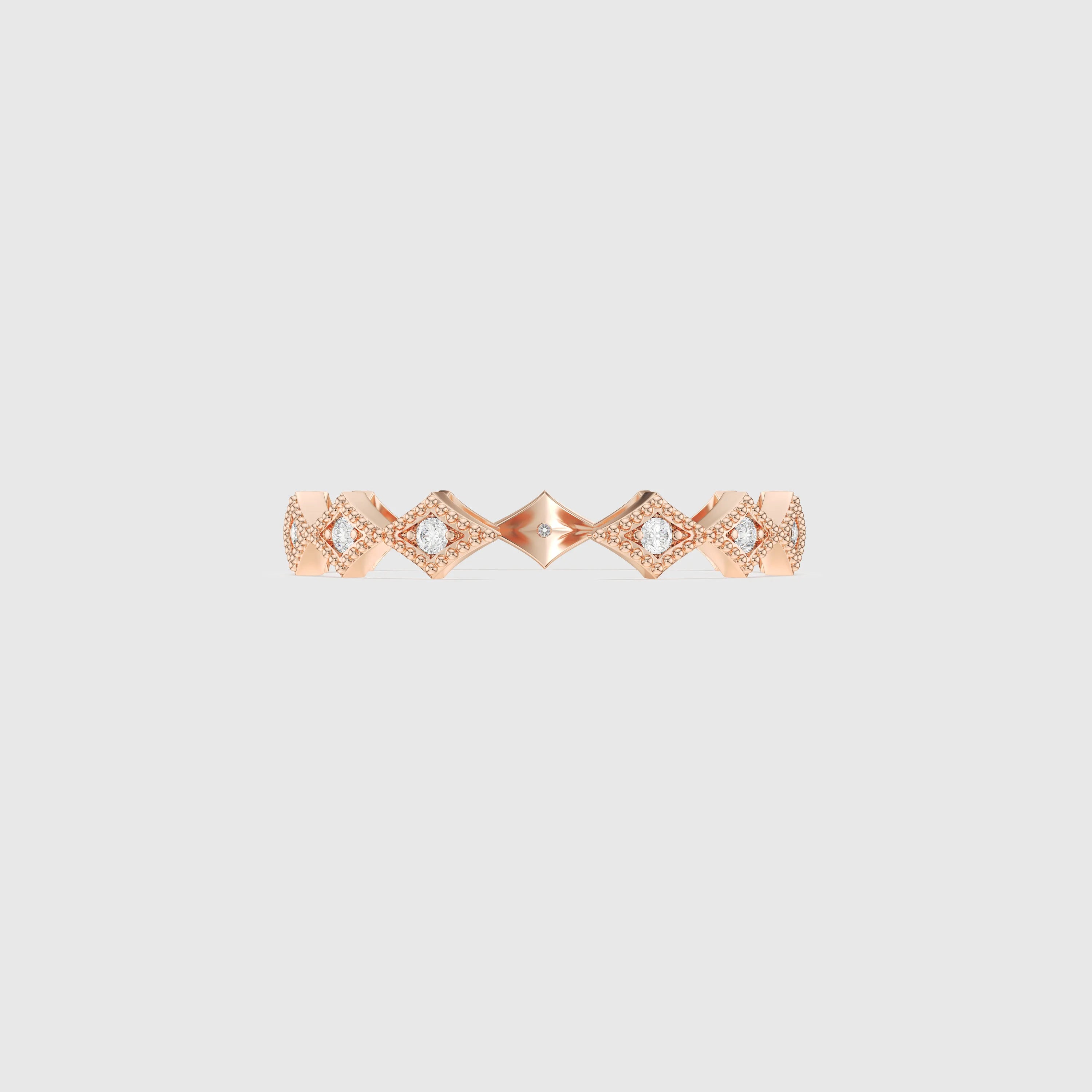 Bague minimaliste avec diamants en forme de poire et de rond
