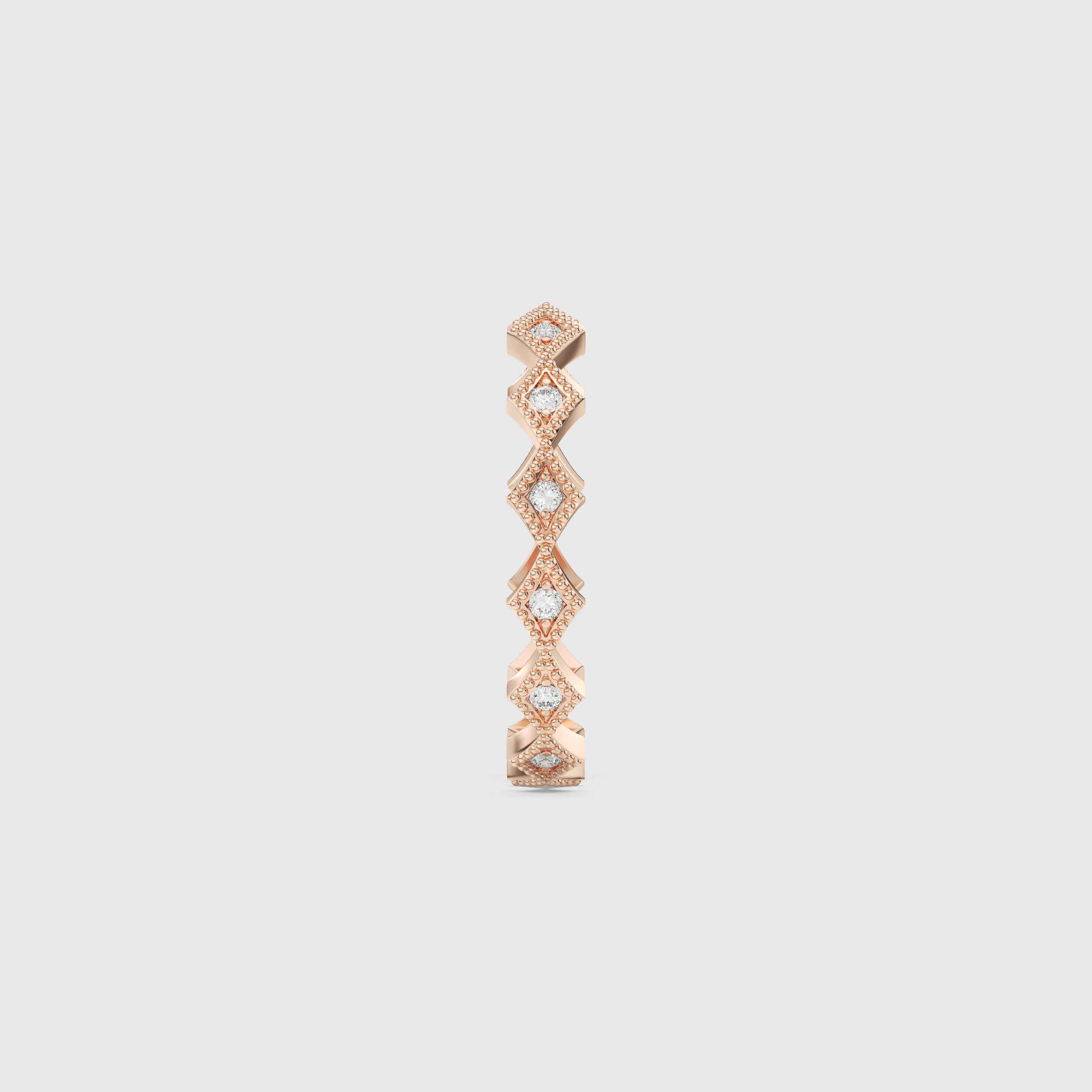 Bague minimaliste avec diamants en forme de poire et de rond