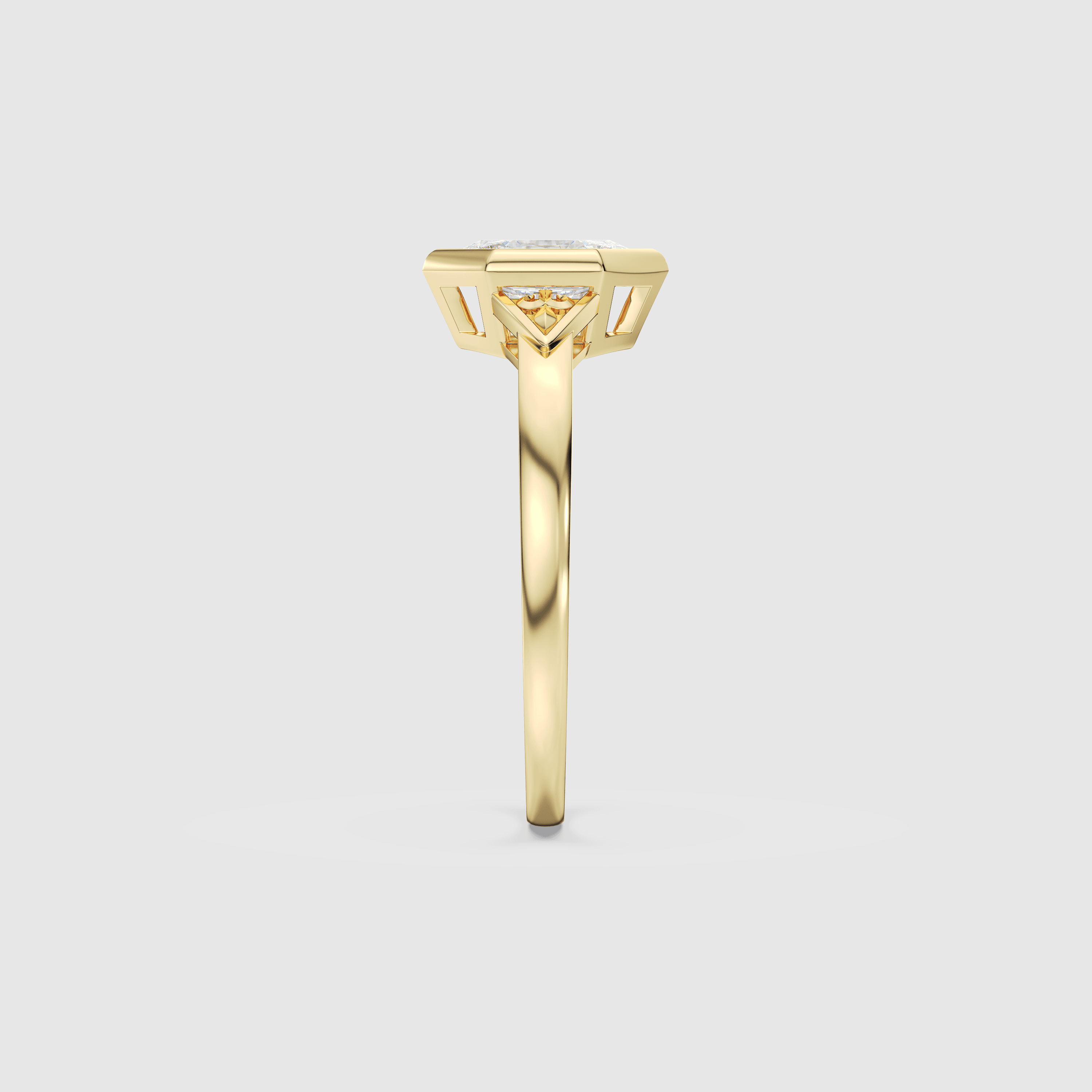 Hexagon Diamond Engagement Ring