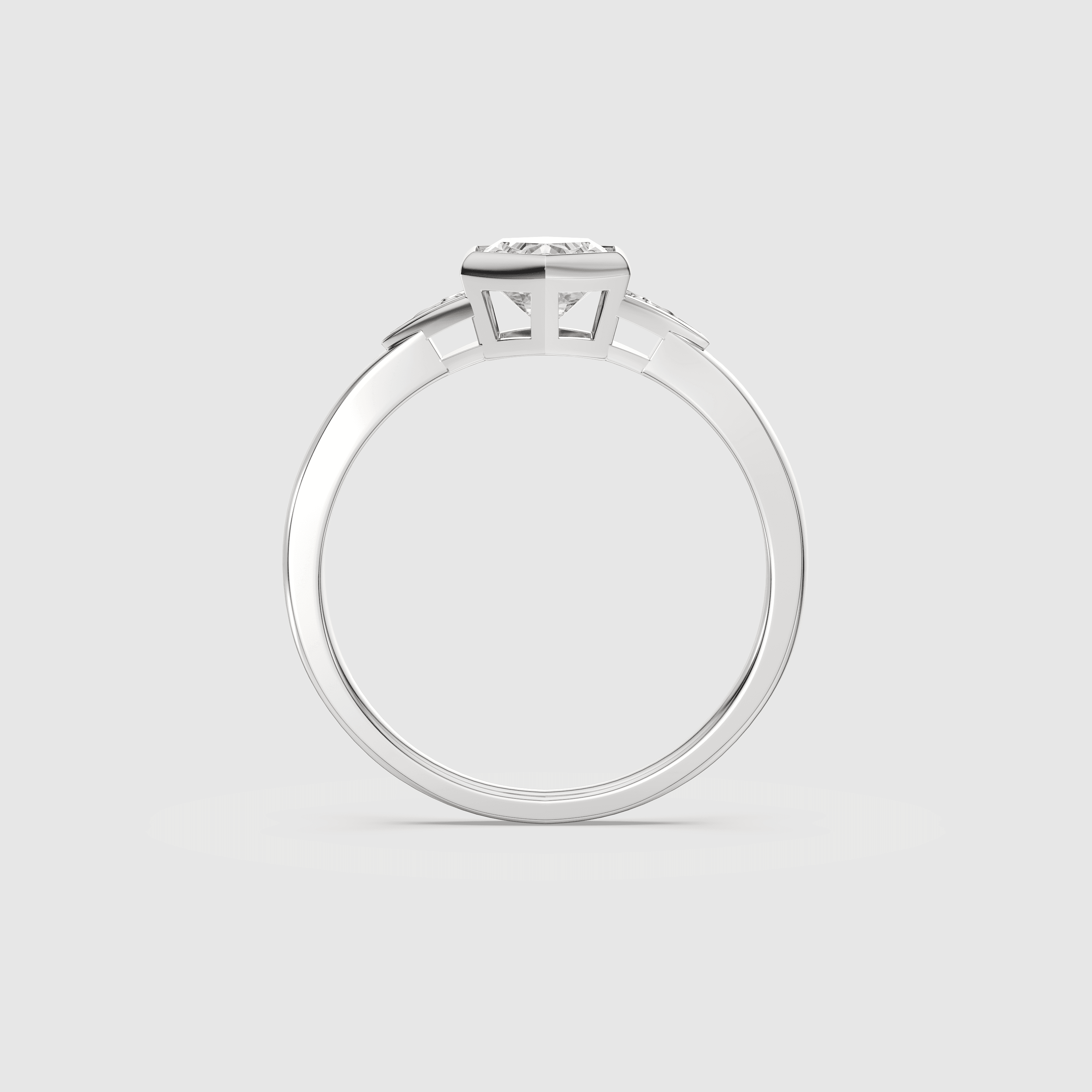Hexagon Diamond Engagement Ring