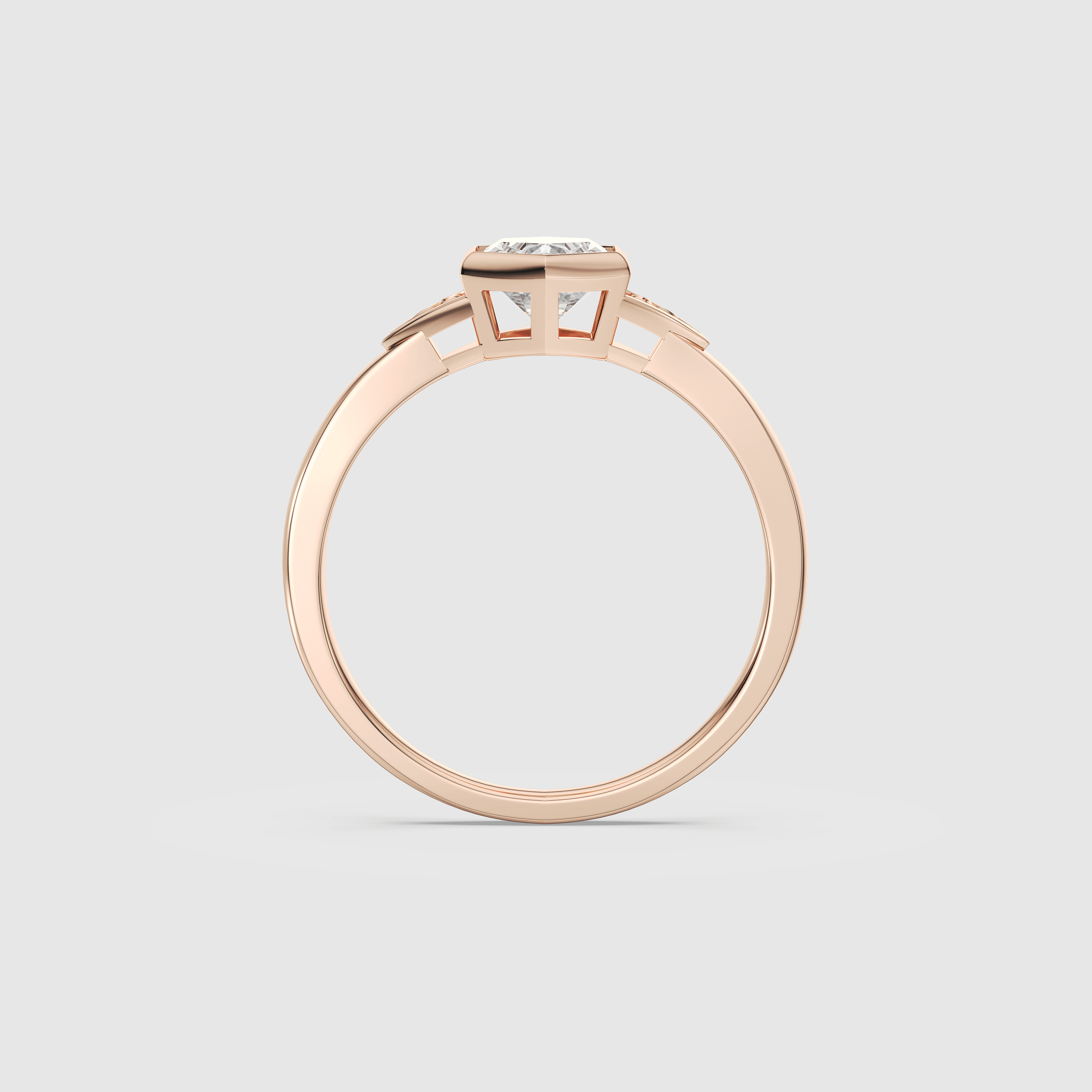 Hexagon Diamond Engagement Ring