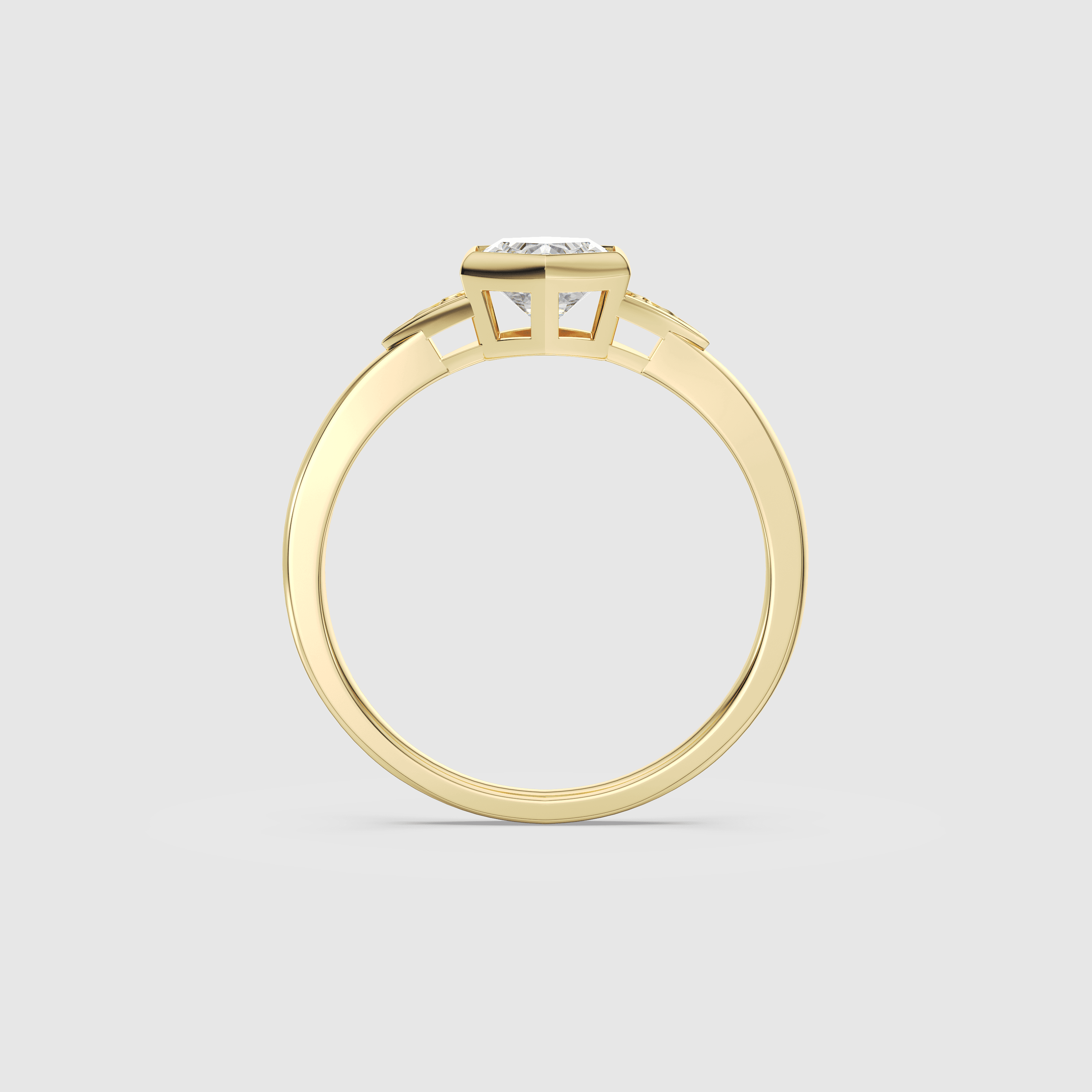 Hexagon Diamond Engagement Ring