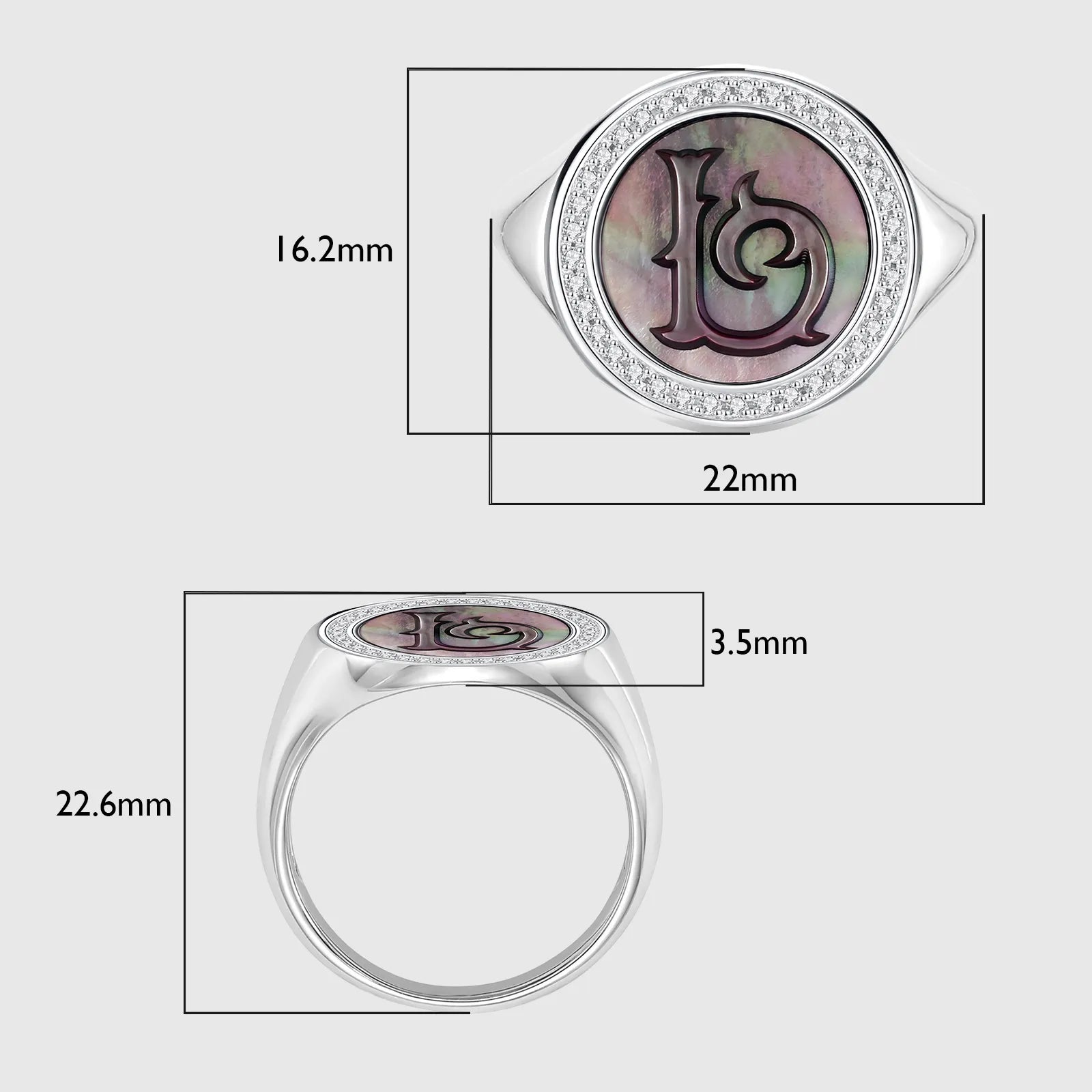 Custom Vintage Signet Alphabet Ring丨Initial L