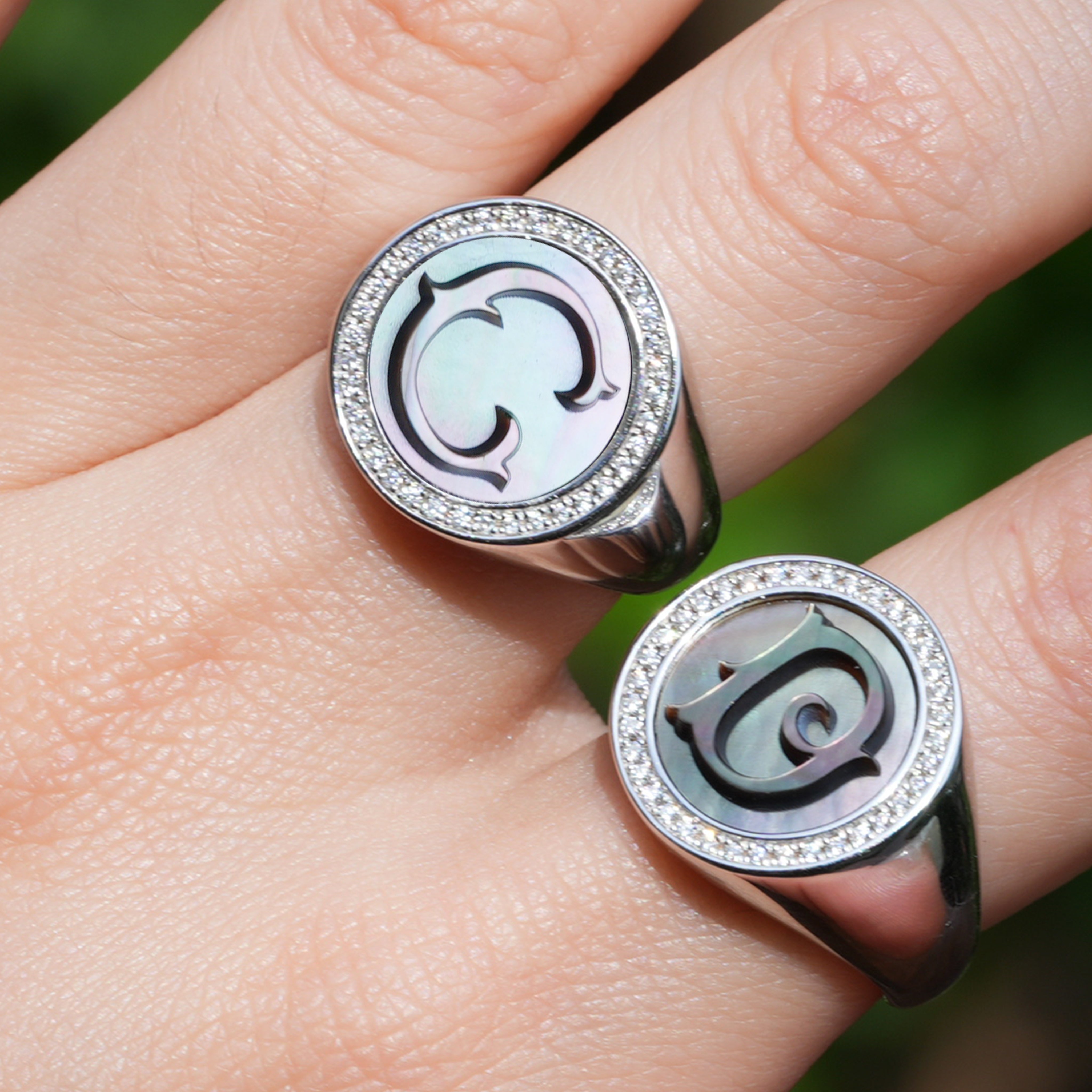 Custom Vintage Signet Alphabet Ring丨Initial C