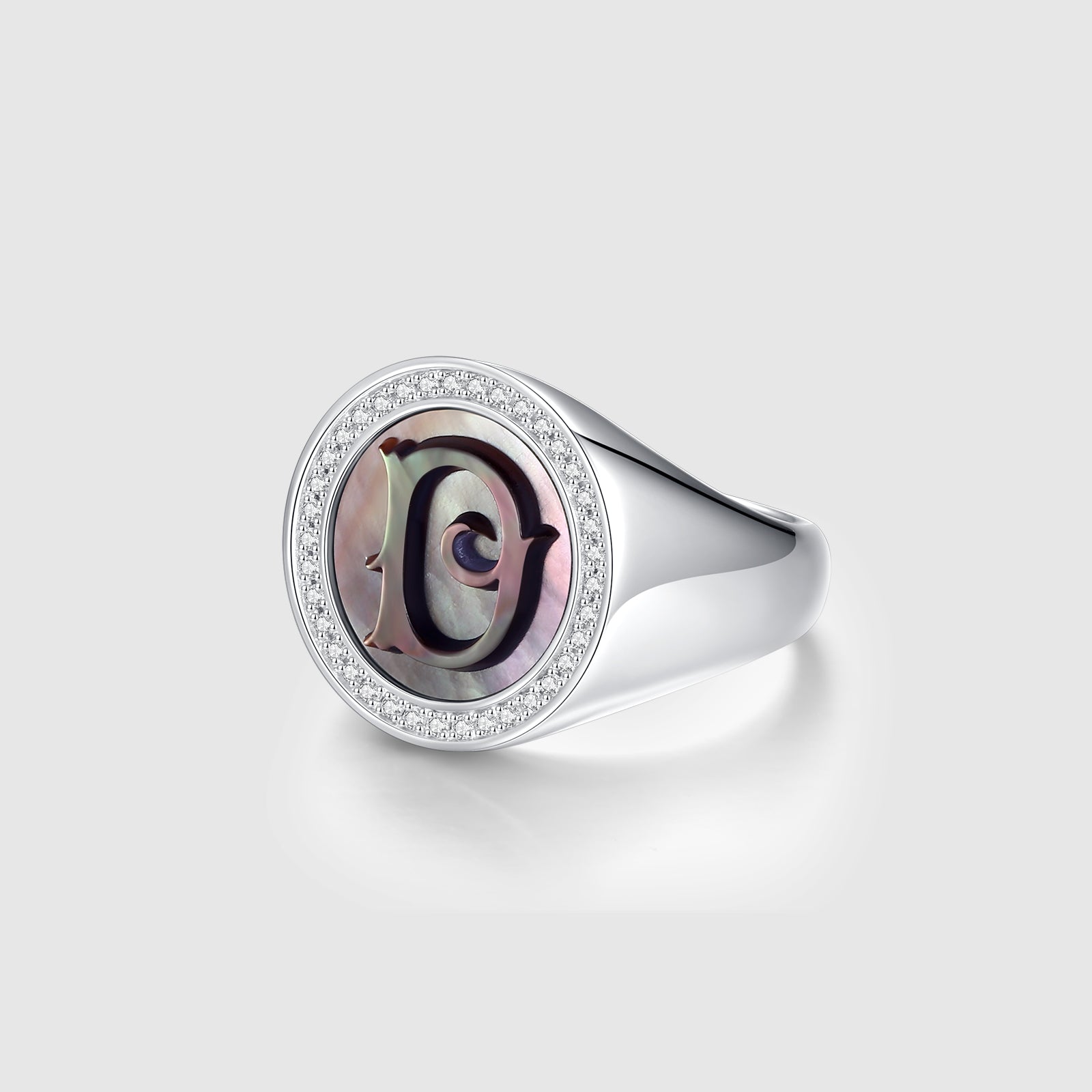 Custom Vintage Signet Alphabet Ring丨Initial D