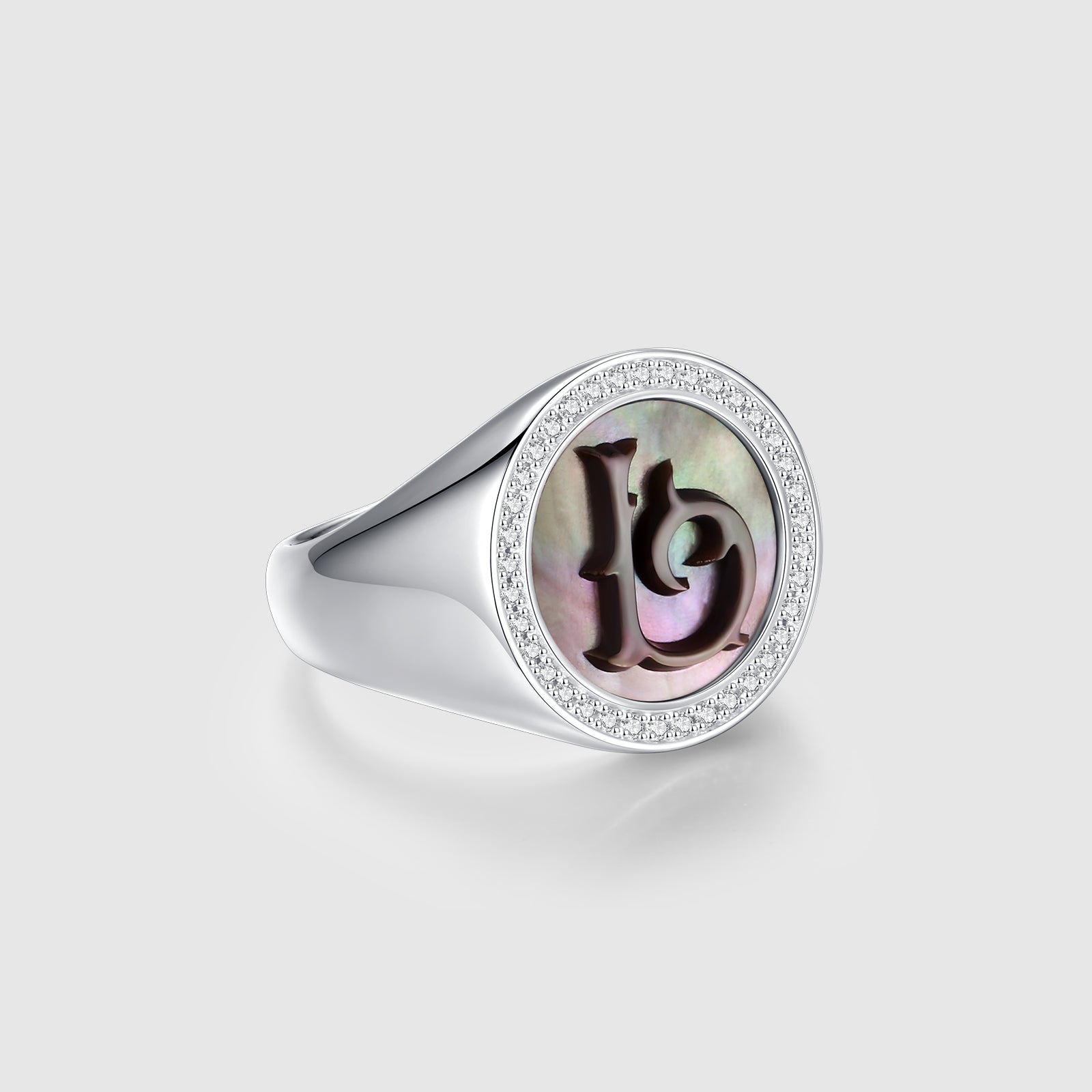 Custom Vintage Signet Alphabet Ring丨Initial L