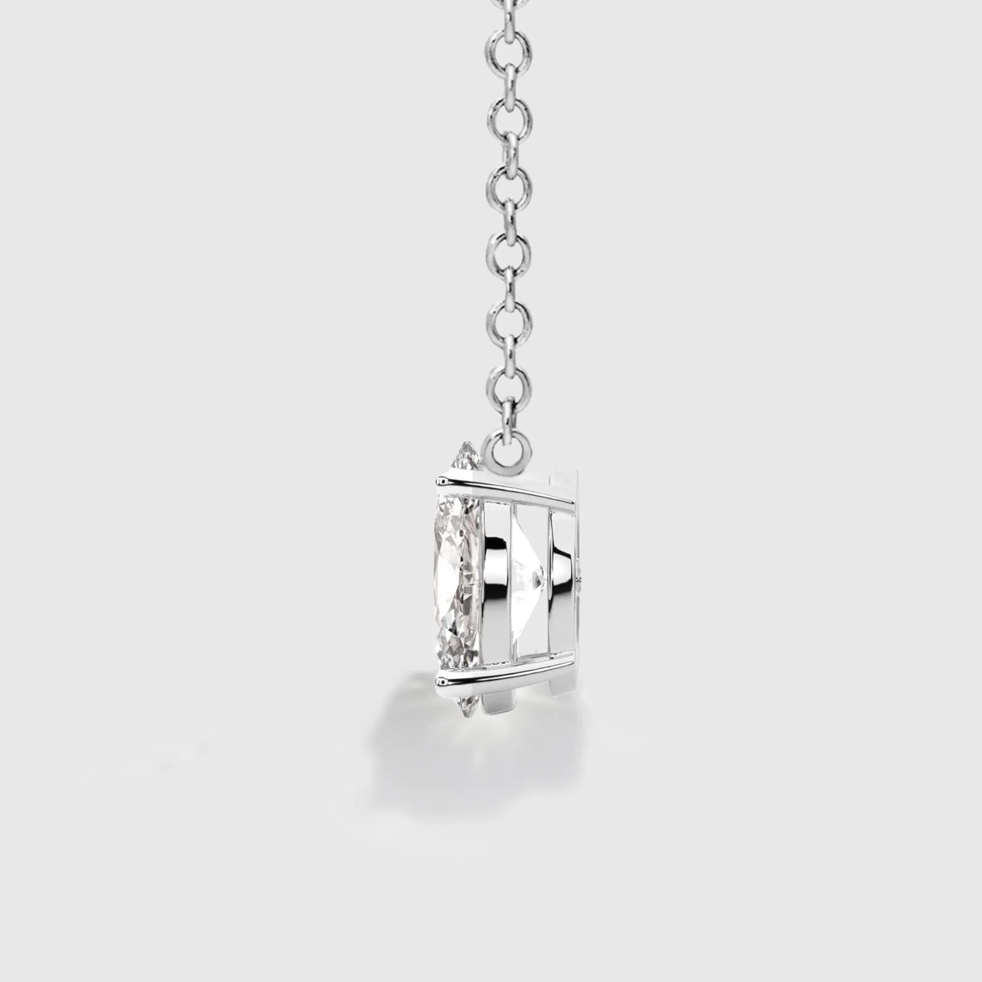 1.5ct Oval Cut Classic Solitaire Necklace & Stud Earrings Jewelry Set Top Cutting