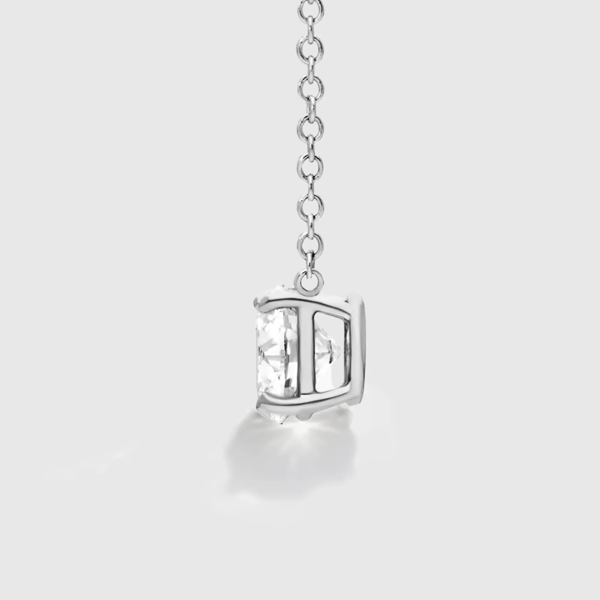 Classic 4-Prong Lab Diamond Solitaire Necklace in 18K Gold