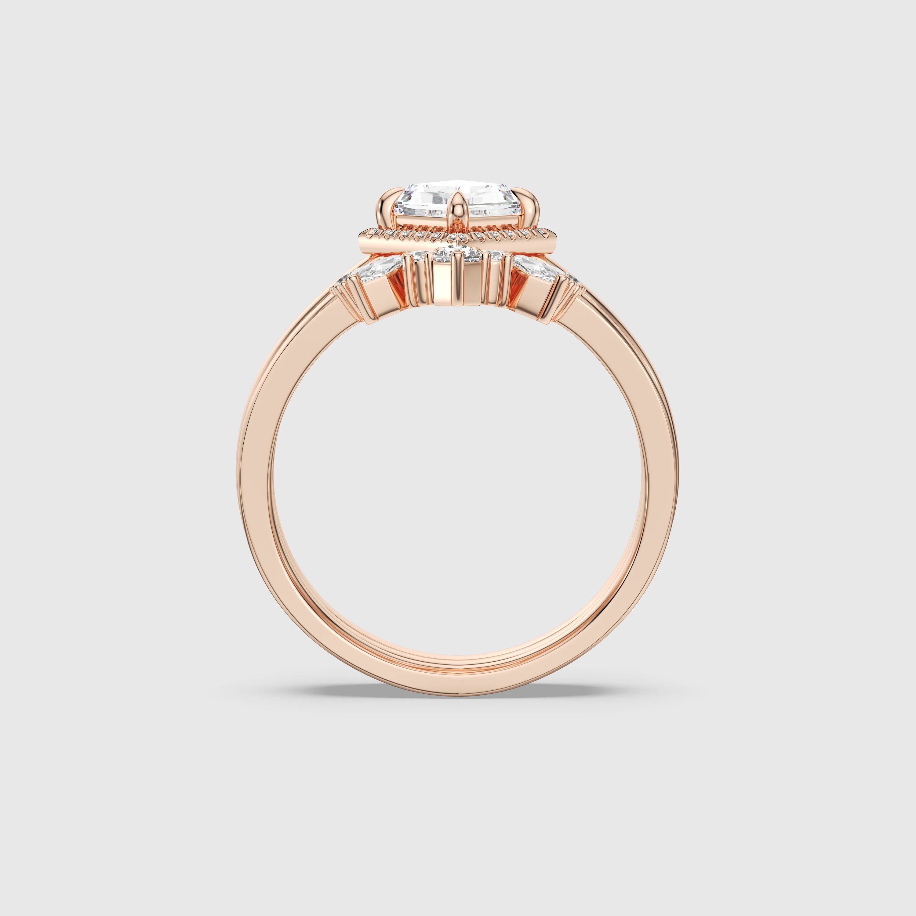 NEXUS Celeste Triple Band Kite-Cut Lab Diamond Bridal Set