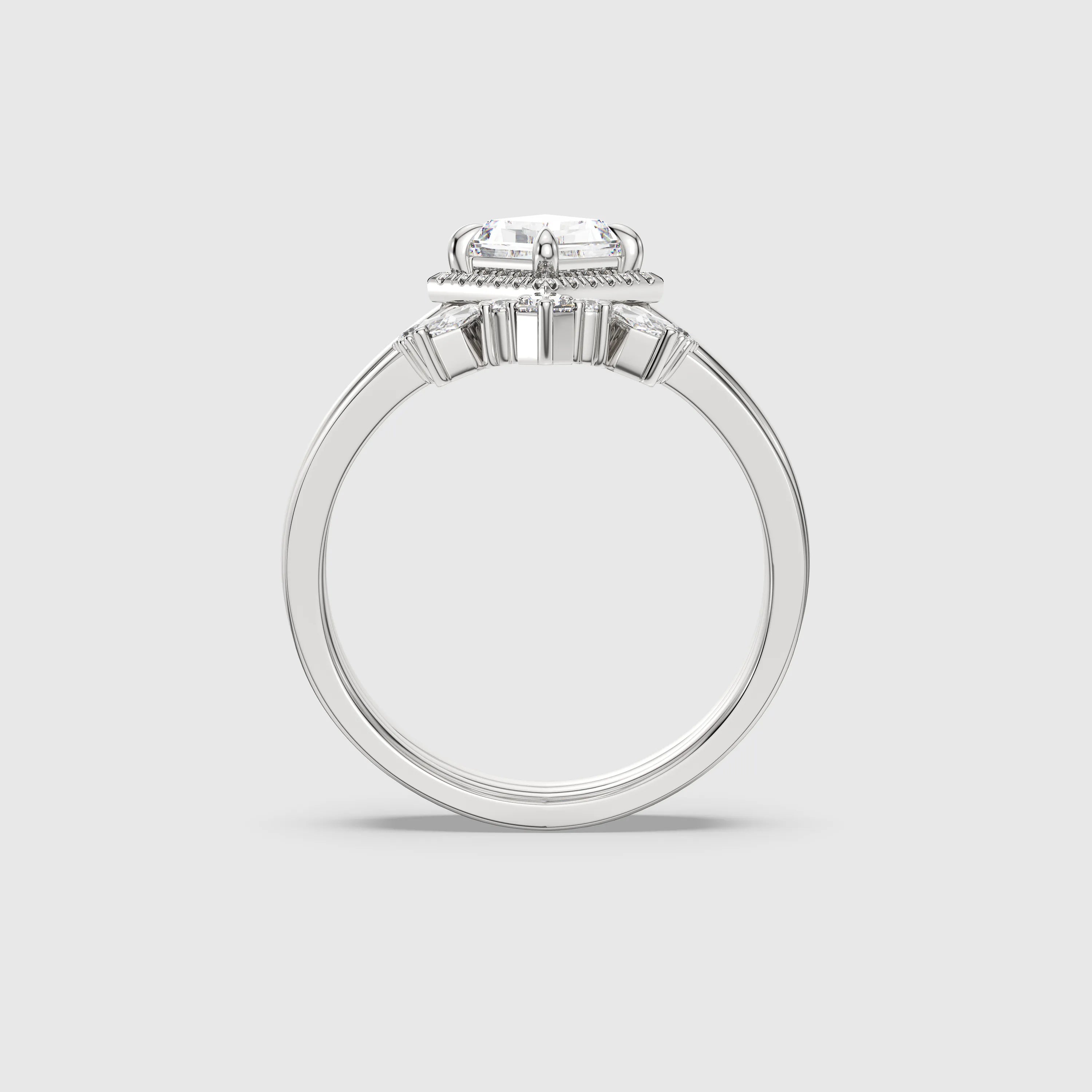 NEXUS Celeste Triple Band Kite-Cut Lab Diamond Bridal Set