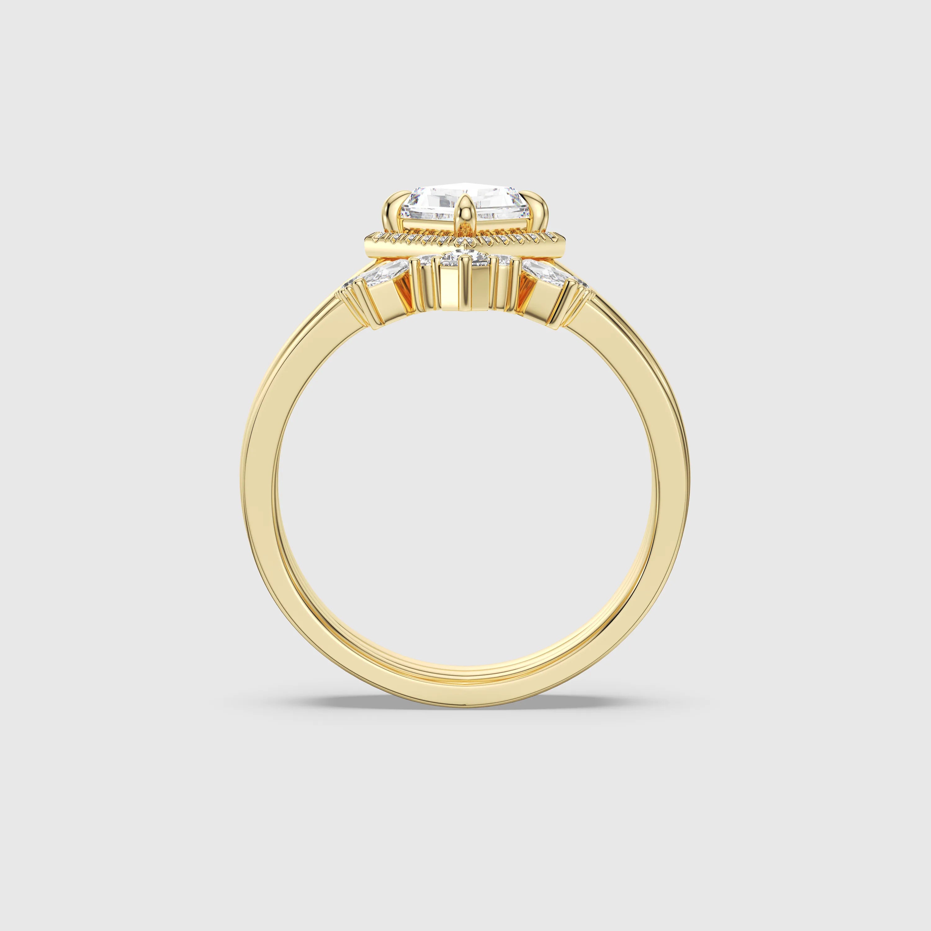 NEXUS Celeste Triple Band Kite-Cut Lab Diamond Bridal Set