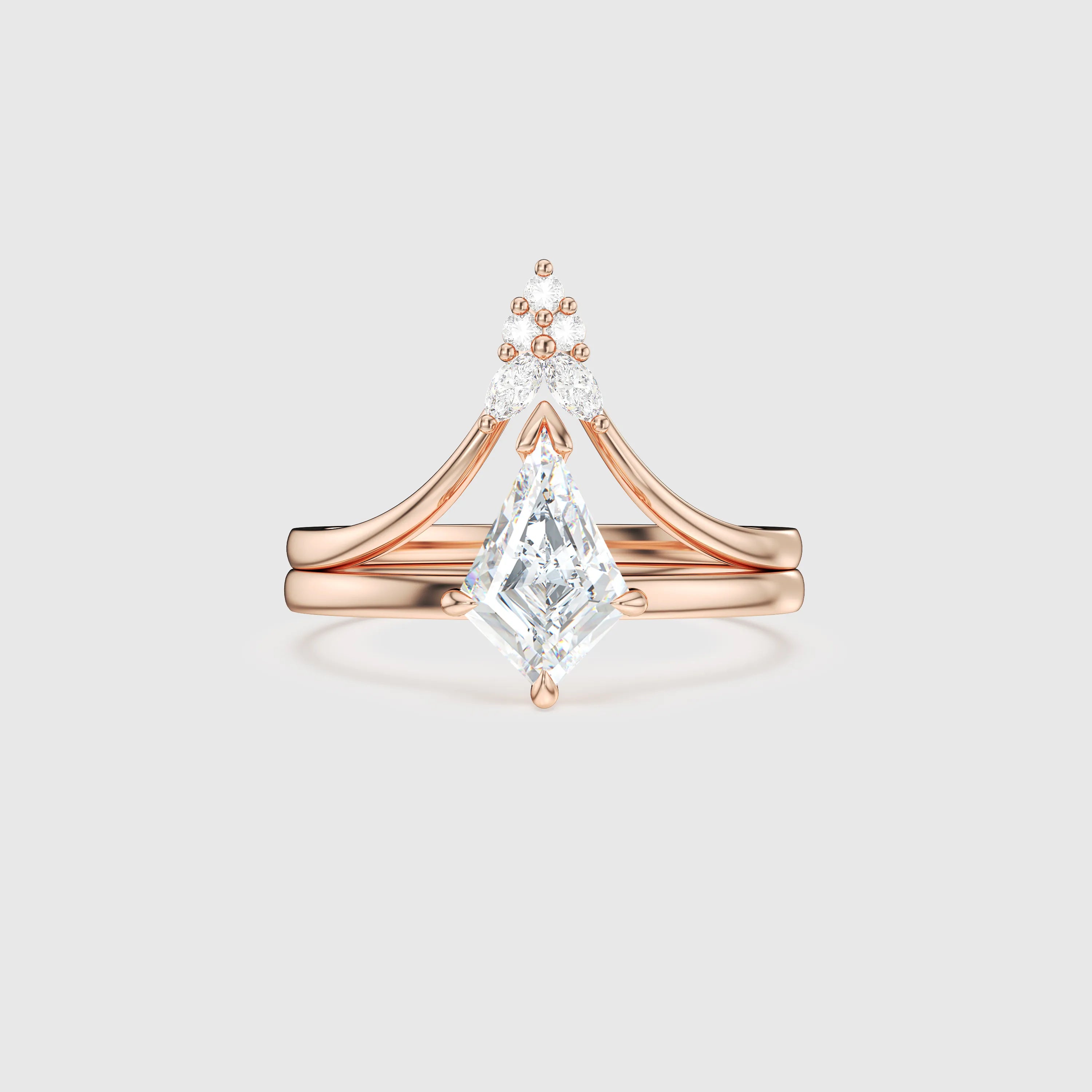 NEXUS Kite Cut Lab Diamond Classic Grace Bridal Set 2PCs