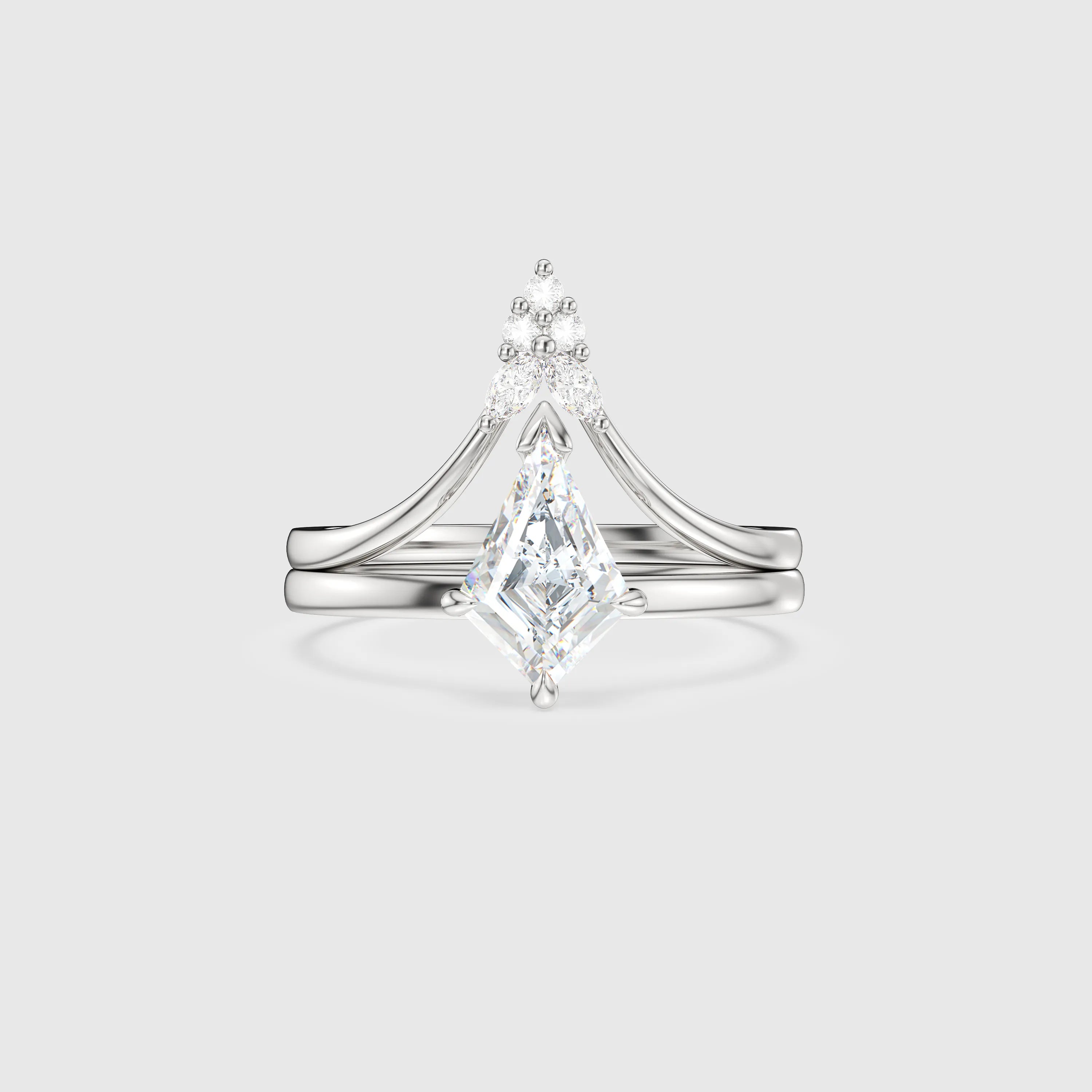 NEXUS Kite Cut Lab Diamond Classic Grace Bridal Set 2PCs