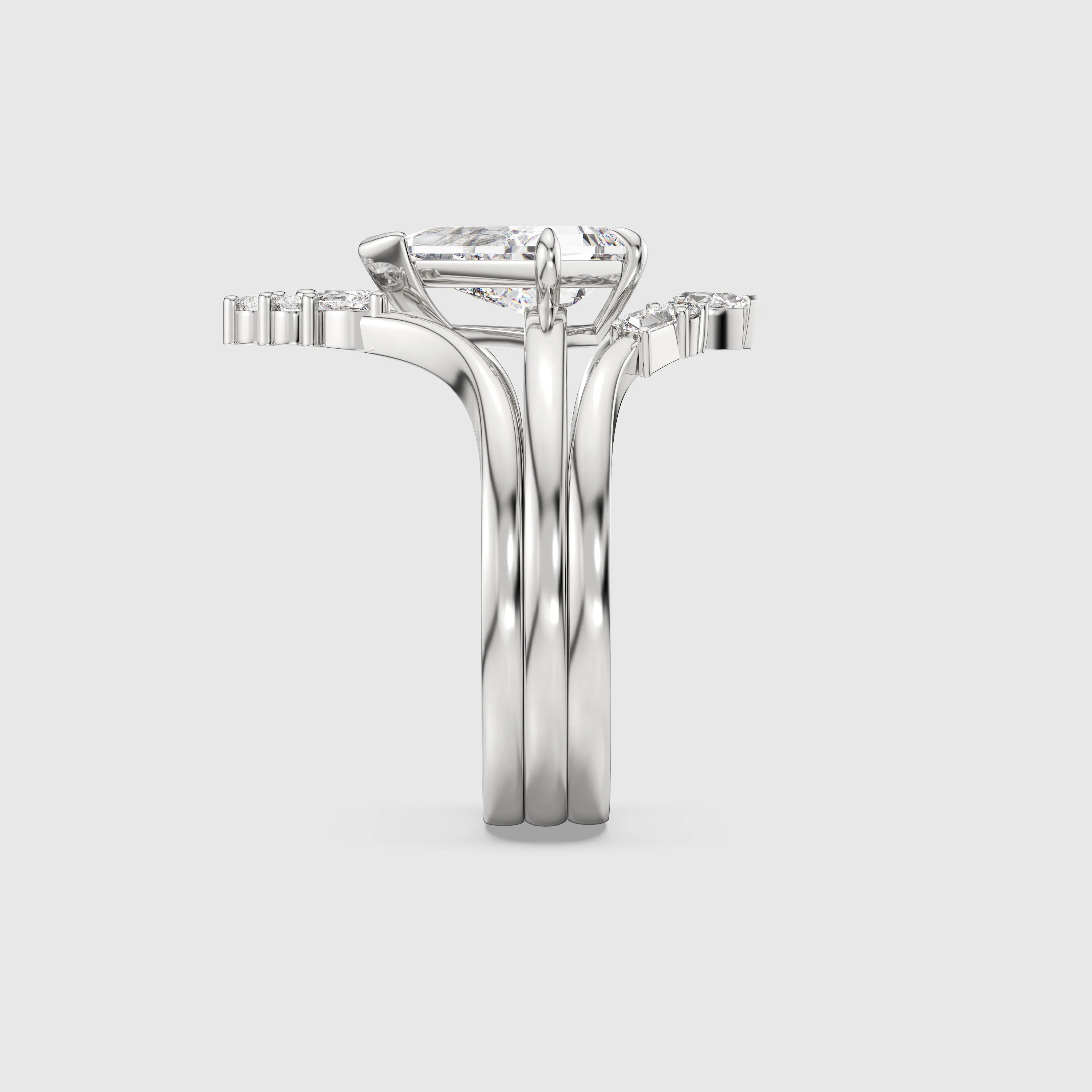 NEXUS Kite Cut Lab Diamond Timeless Symphony Bridal Set 3PCs