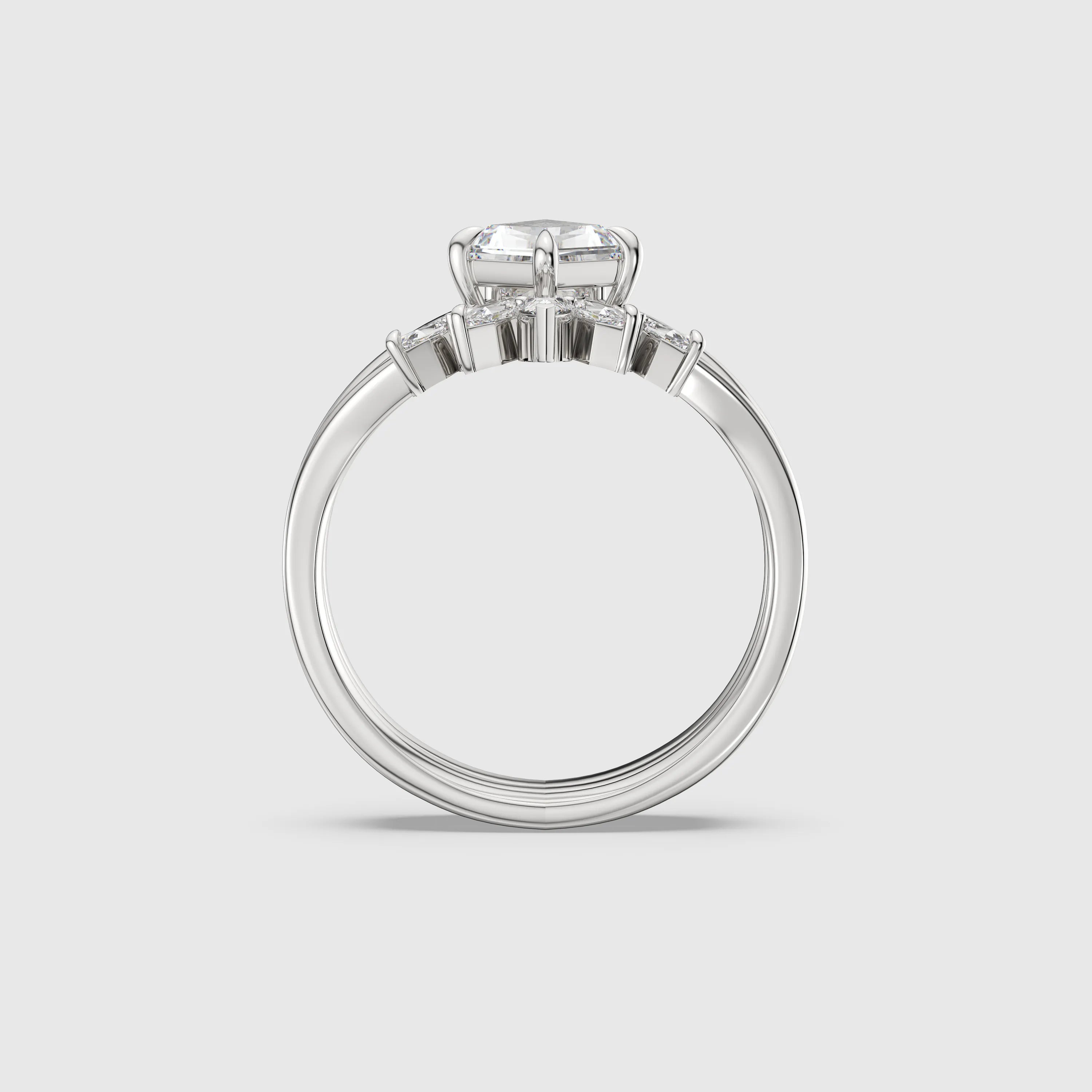 NEXUS Classic Kite Cut Lab Diamond Solitaire Bridal Set 3PCs