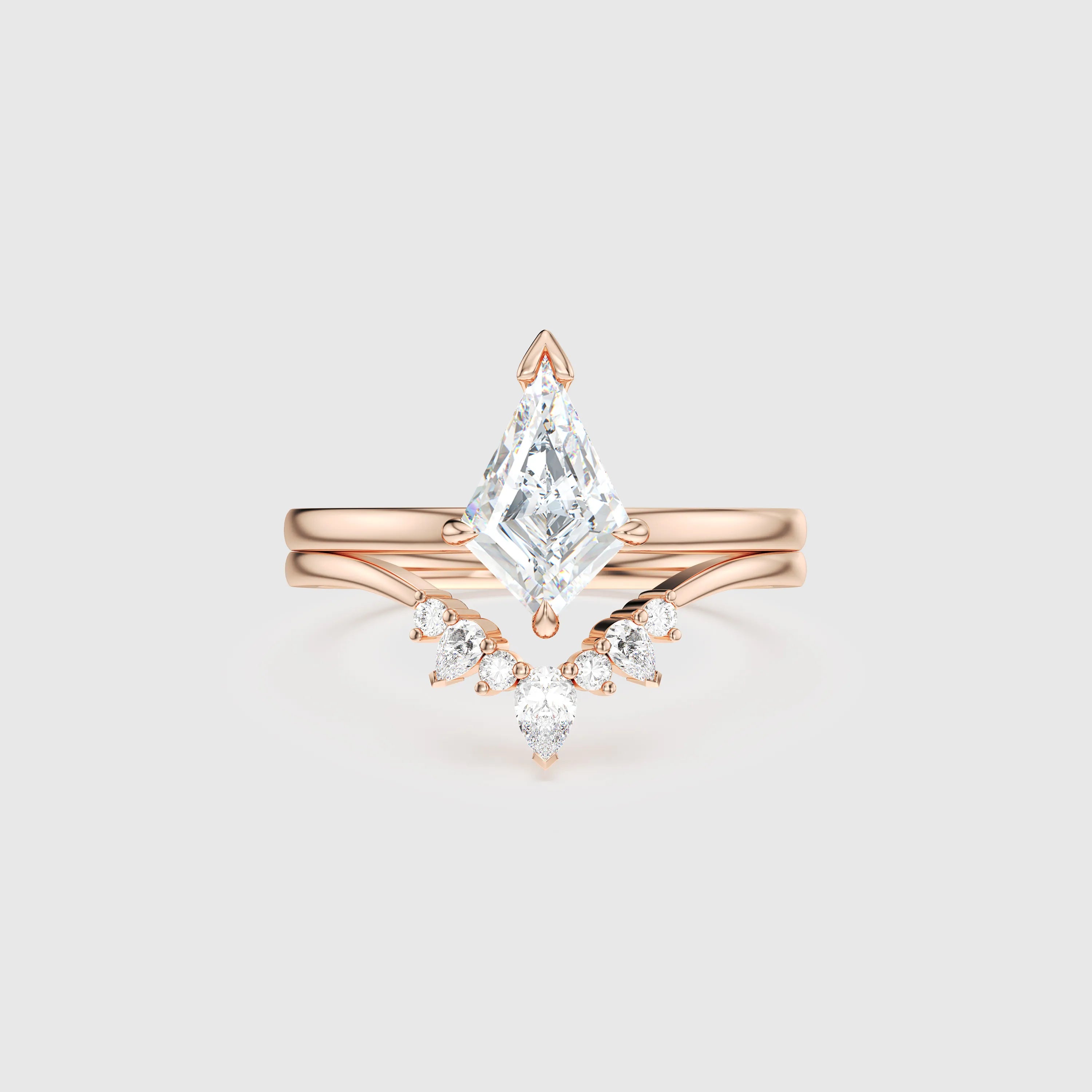 NEXUS Kite Cut Lab Diamond Serene Balance Bridal Set 2PCs