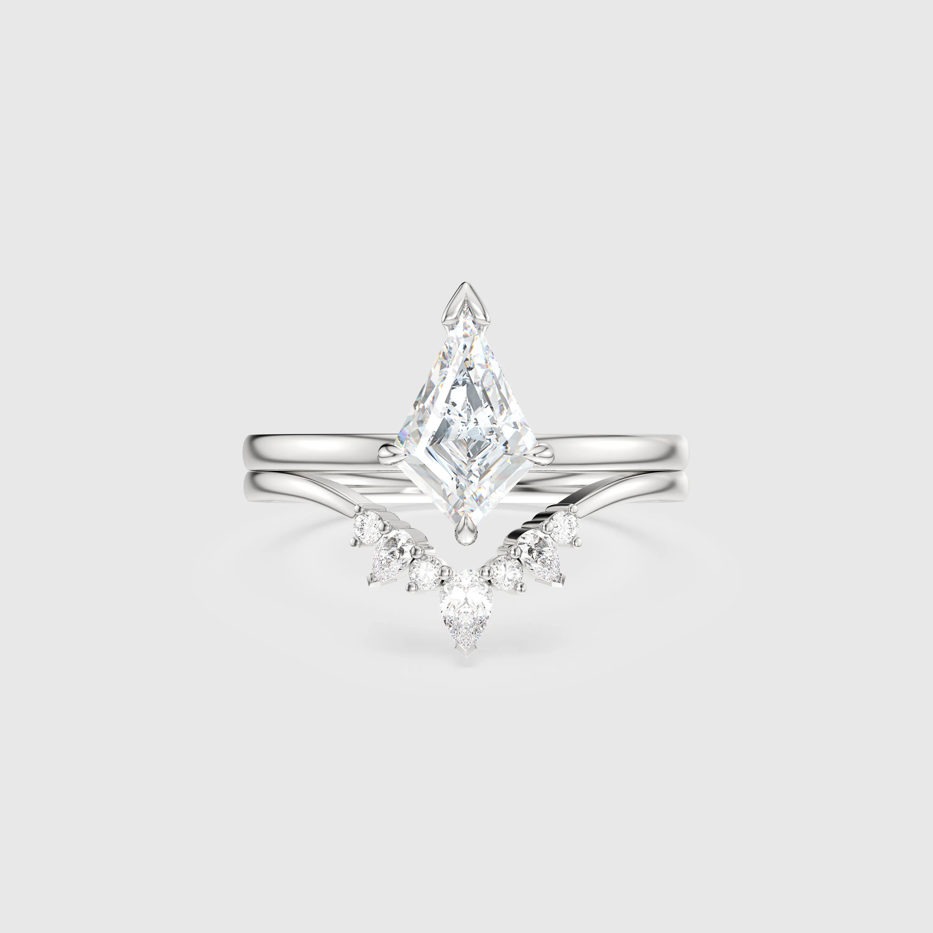 NEXUS Kite Cut Lab Diamond Serene Balance Bridal Set 2PCs