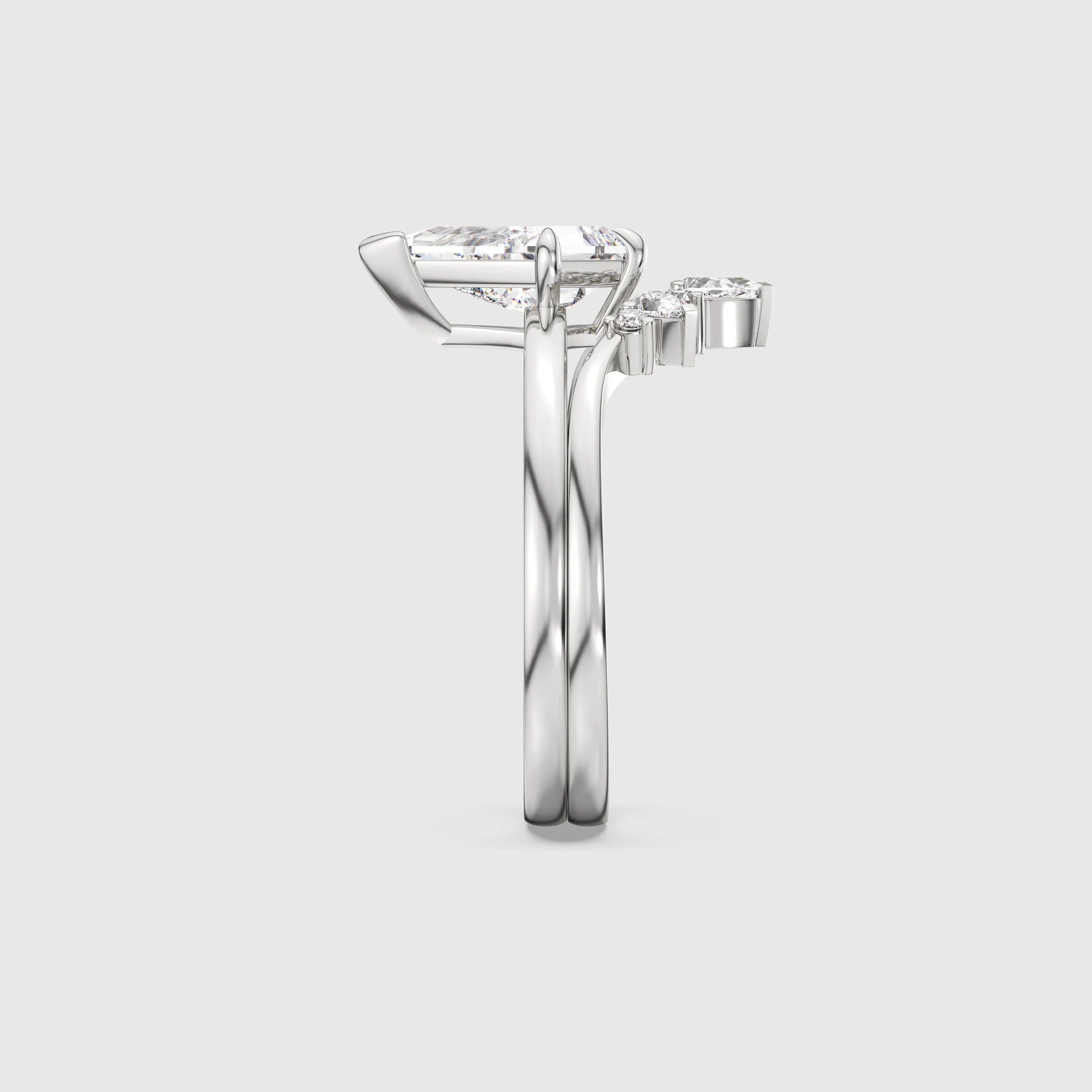 NEXUS Kite Cut Lab Diamond Serene Balance Bridal Set 2PCs