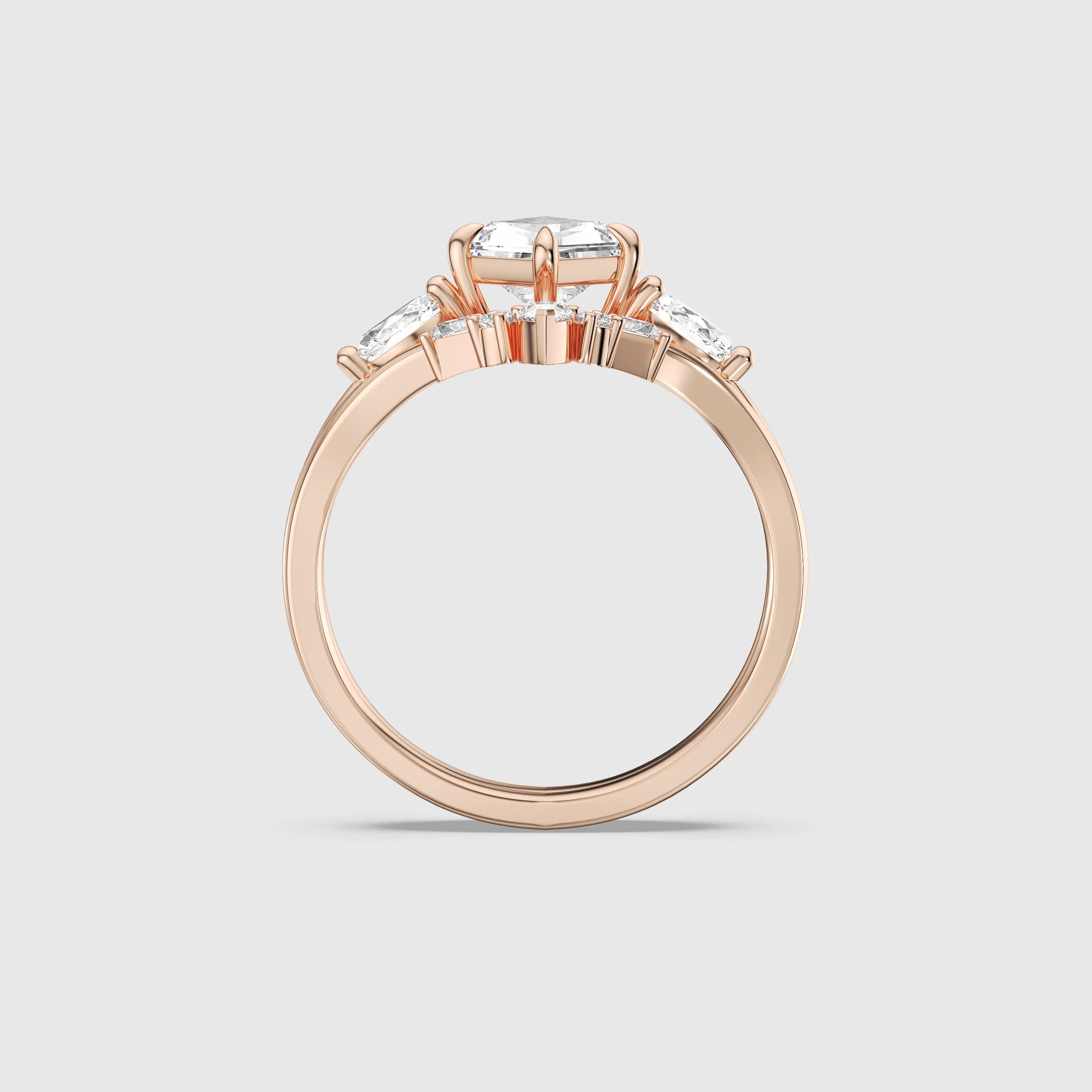 NEXUS Kite Cut Lab Diamond Infinite Grace Bridal Set 2PCs