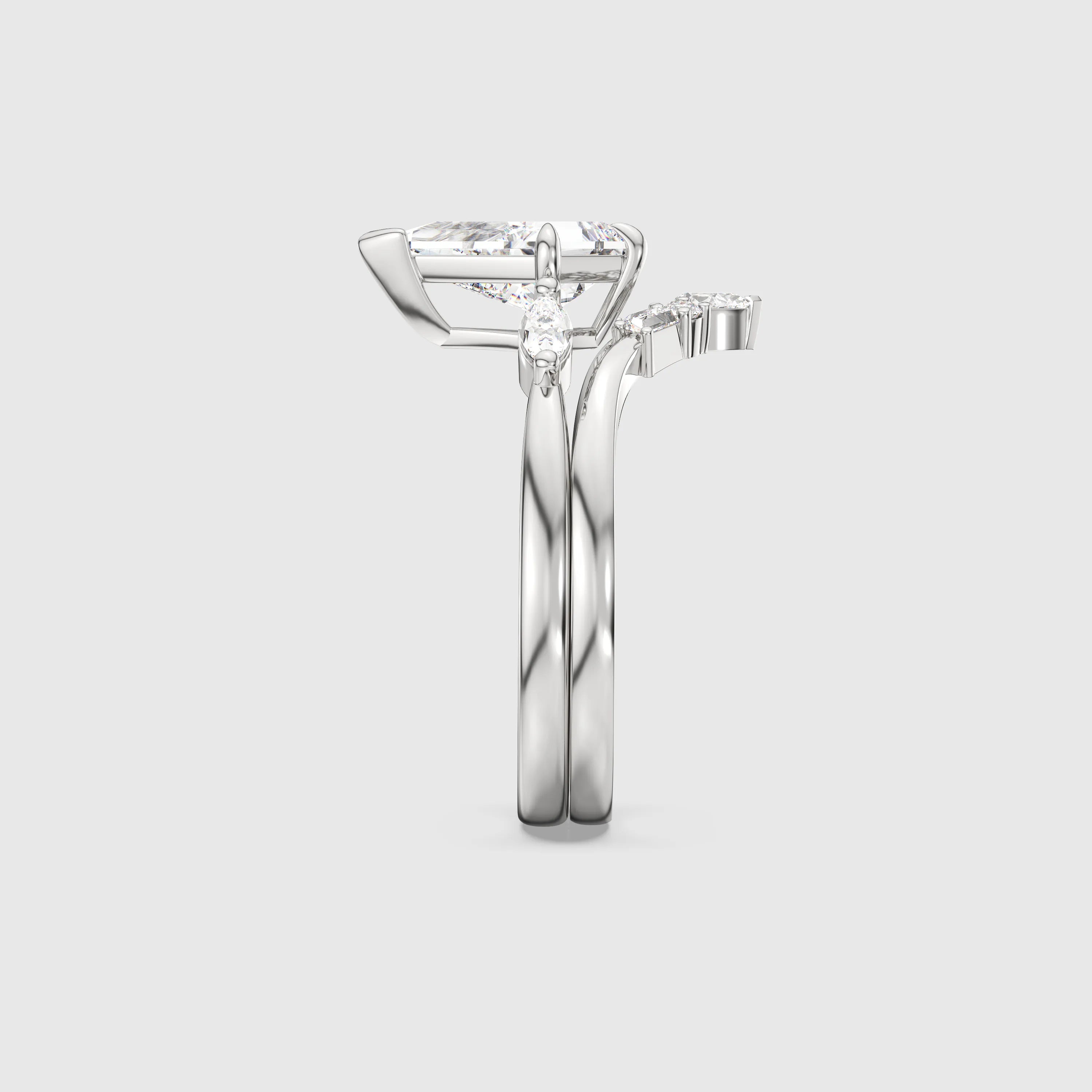 NEXUS Kite Cut Lab Diamond Infinite Grace Bridal Set 2PCs