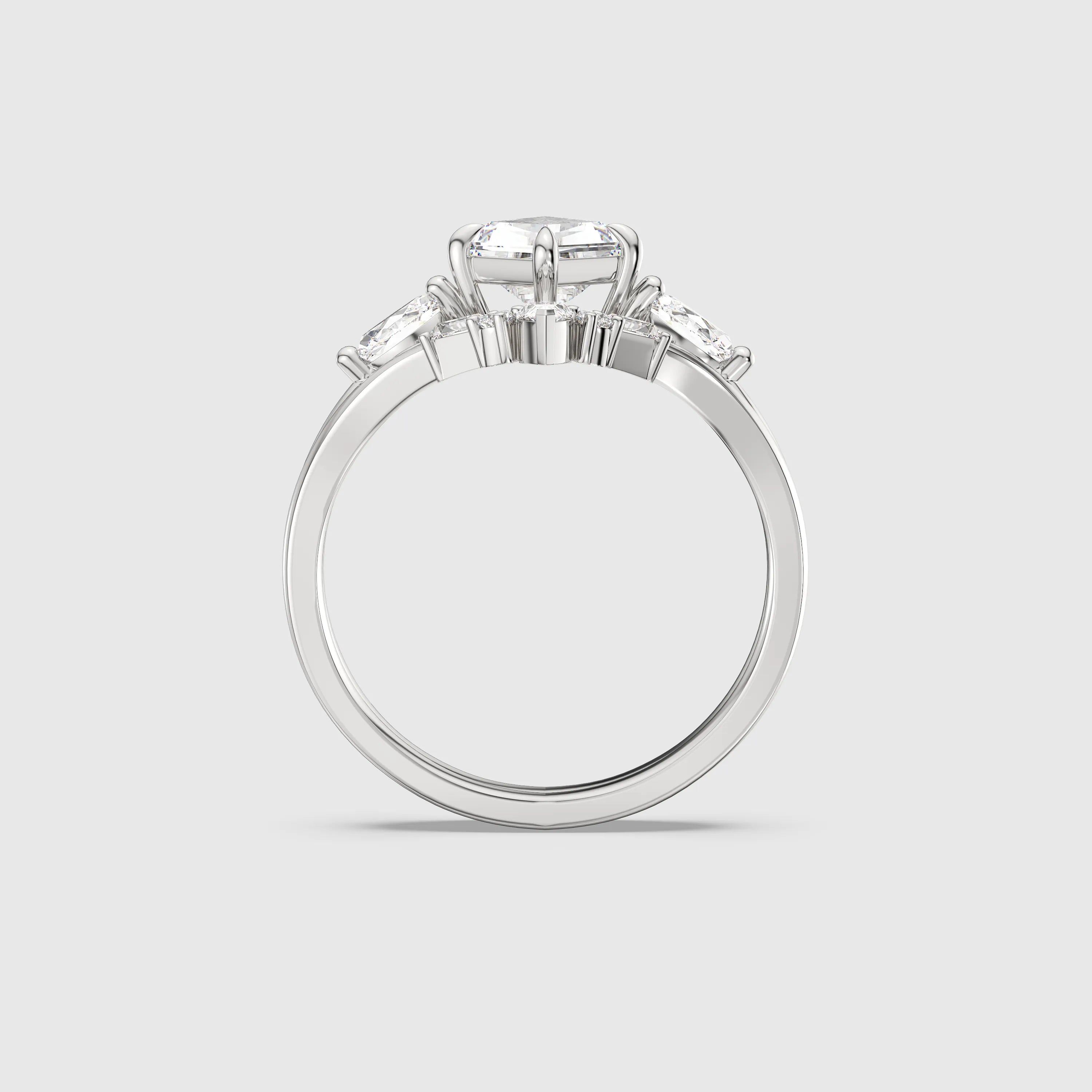NEXUS Kite Cut Lab Diamond Infinite Grace Bridal Set 2PCs