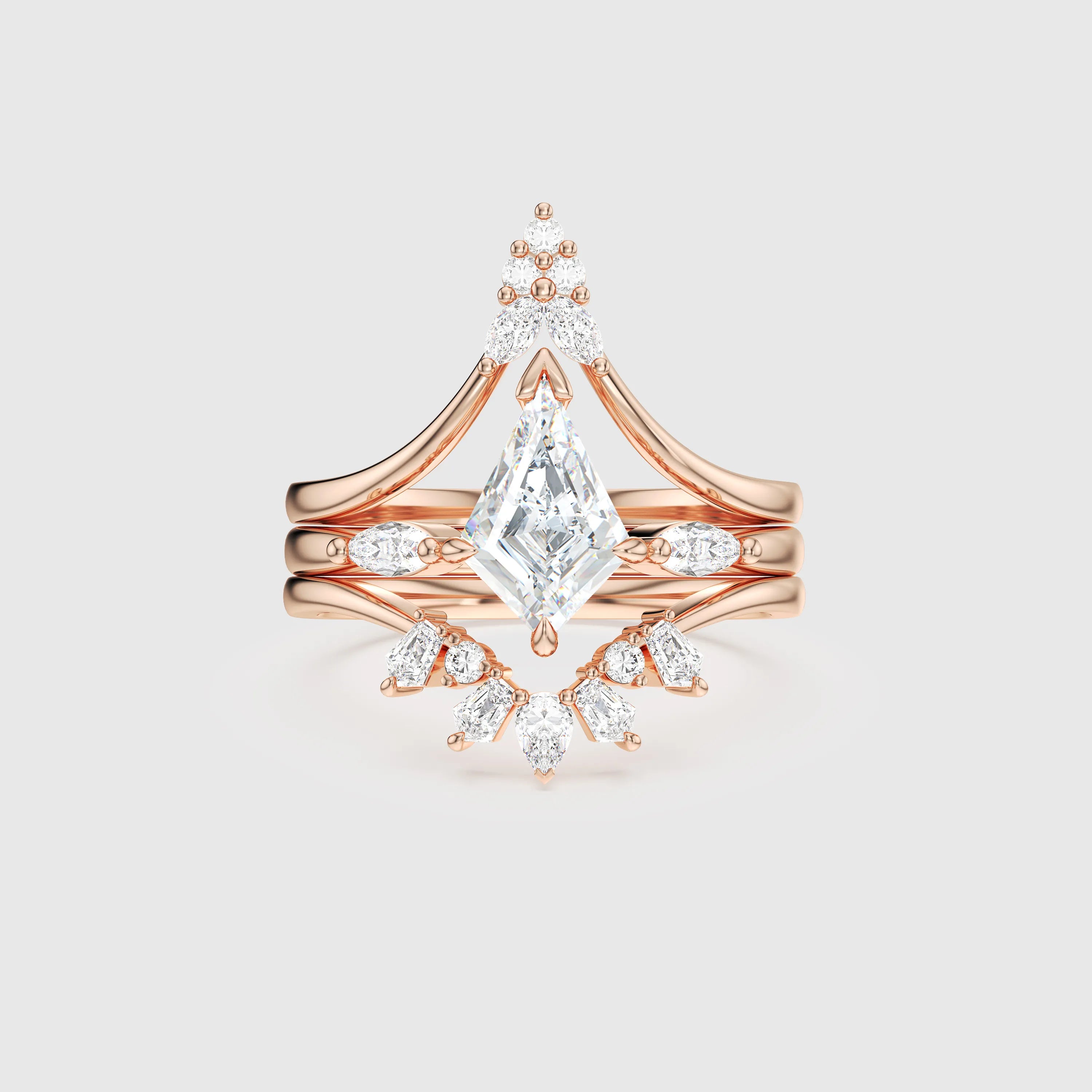 NEXUS Kite Cut Lab Diamond Eternal Radiance Bridal Set 3PCs